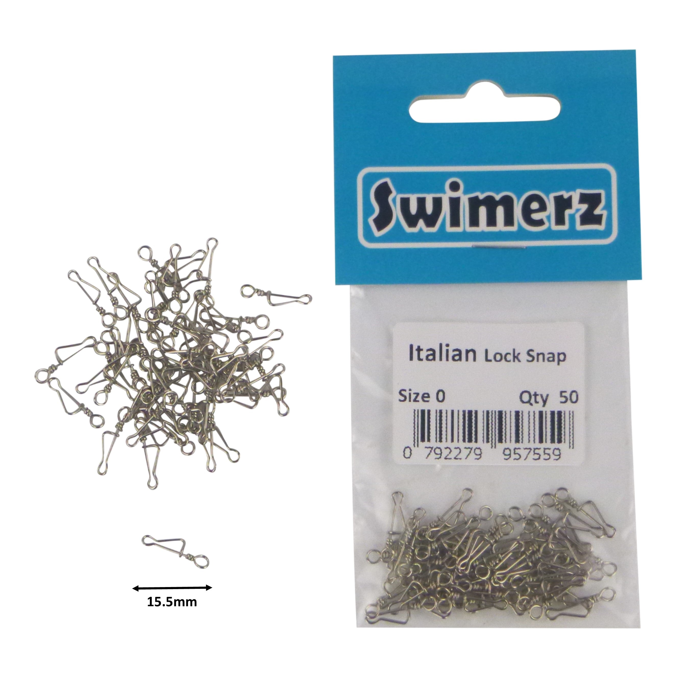 Swimerz Italian Snap, Closed Eye, size 0, 50 pack V658-93MC000490515