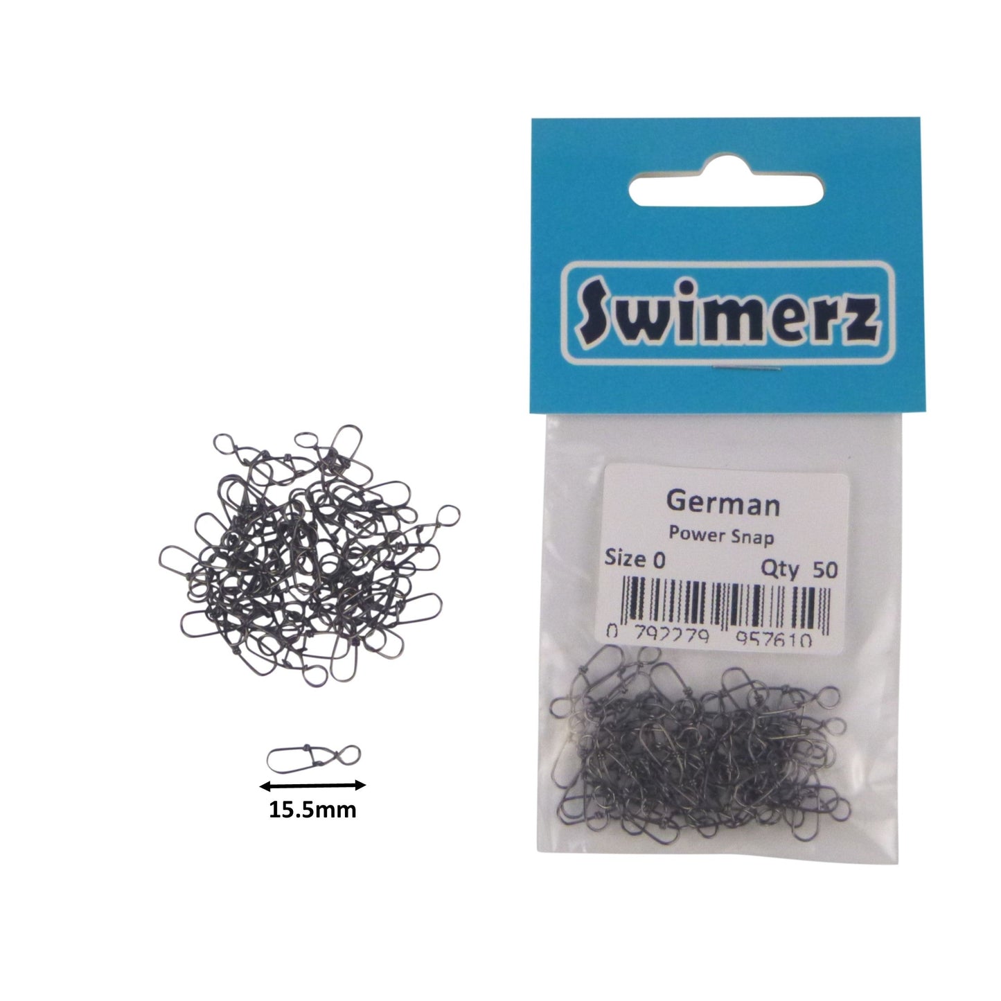 Swimerz German Power Snap, Closed Eye, size 0, 50 pack V658-93MC000490611