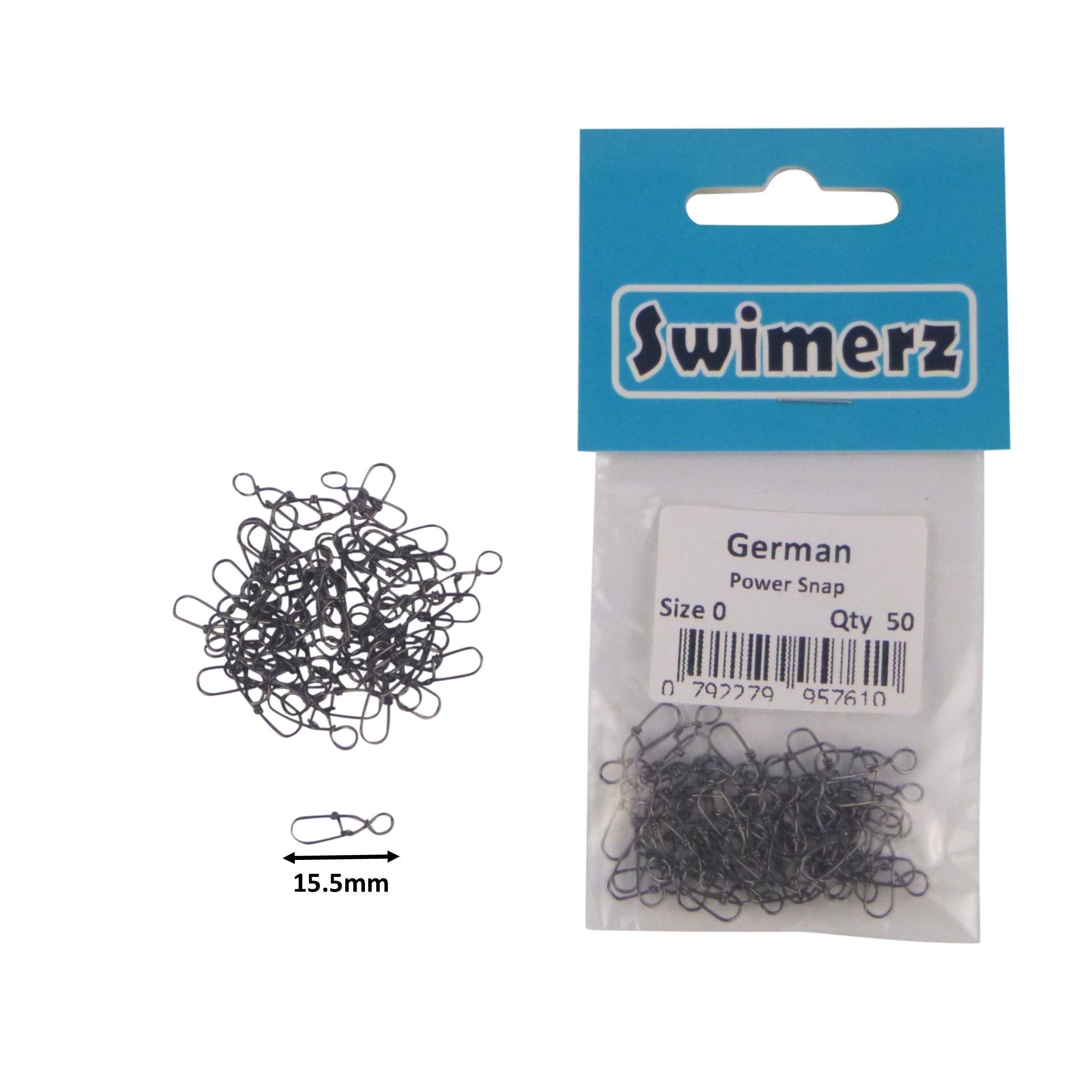 Swimerz German Power Snap, Closed Eye, size 0, 50 pack V658-93MC000490611