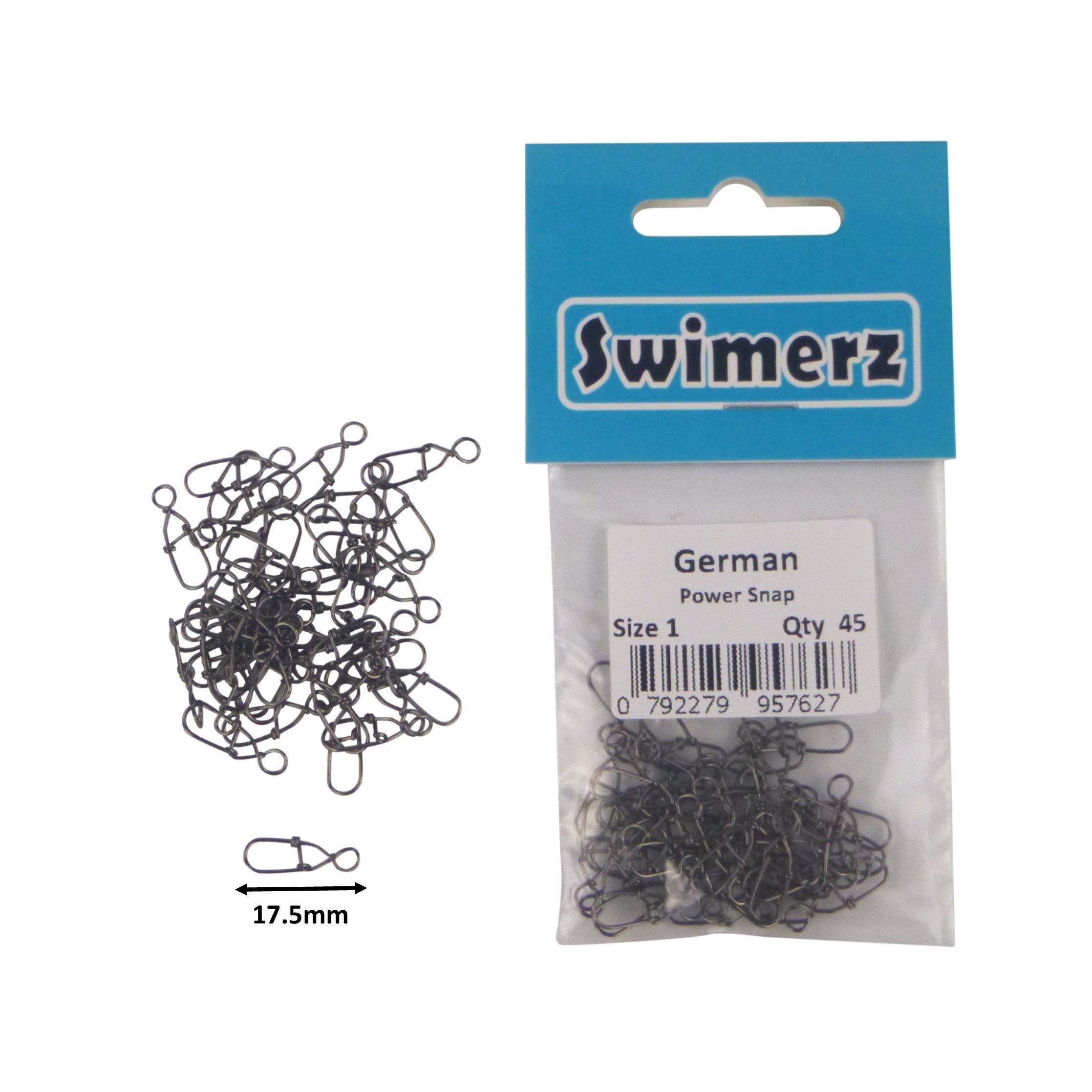 Swimerz German Power Snap, Closed Eye, size 1, 45 pack V658-93MC000490612