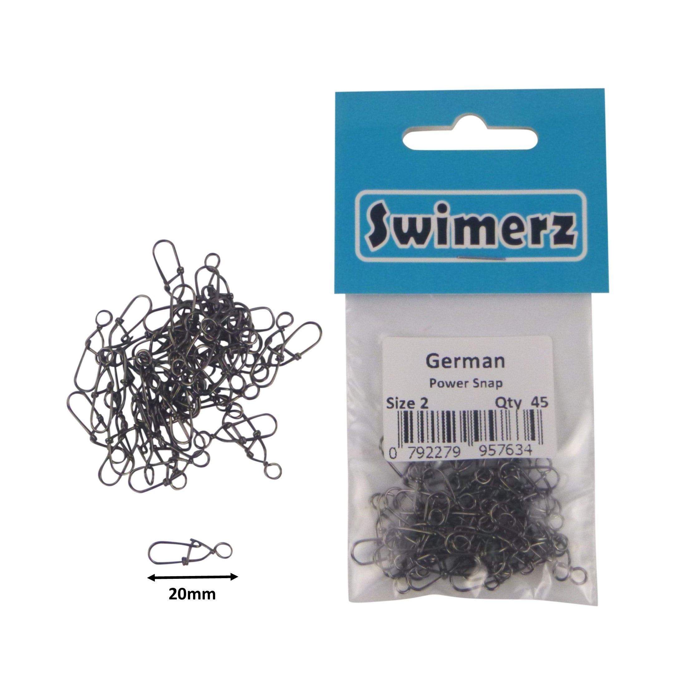 Swimerz German Power Snap, Closed Eye, size 2, 45 pack V658-93MC000490613