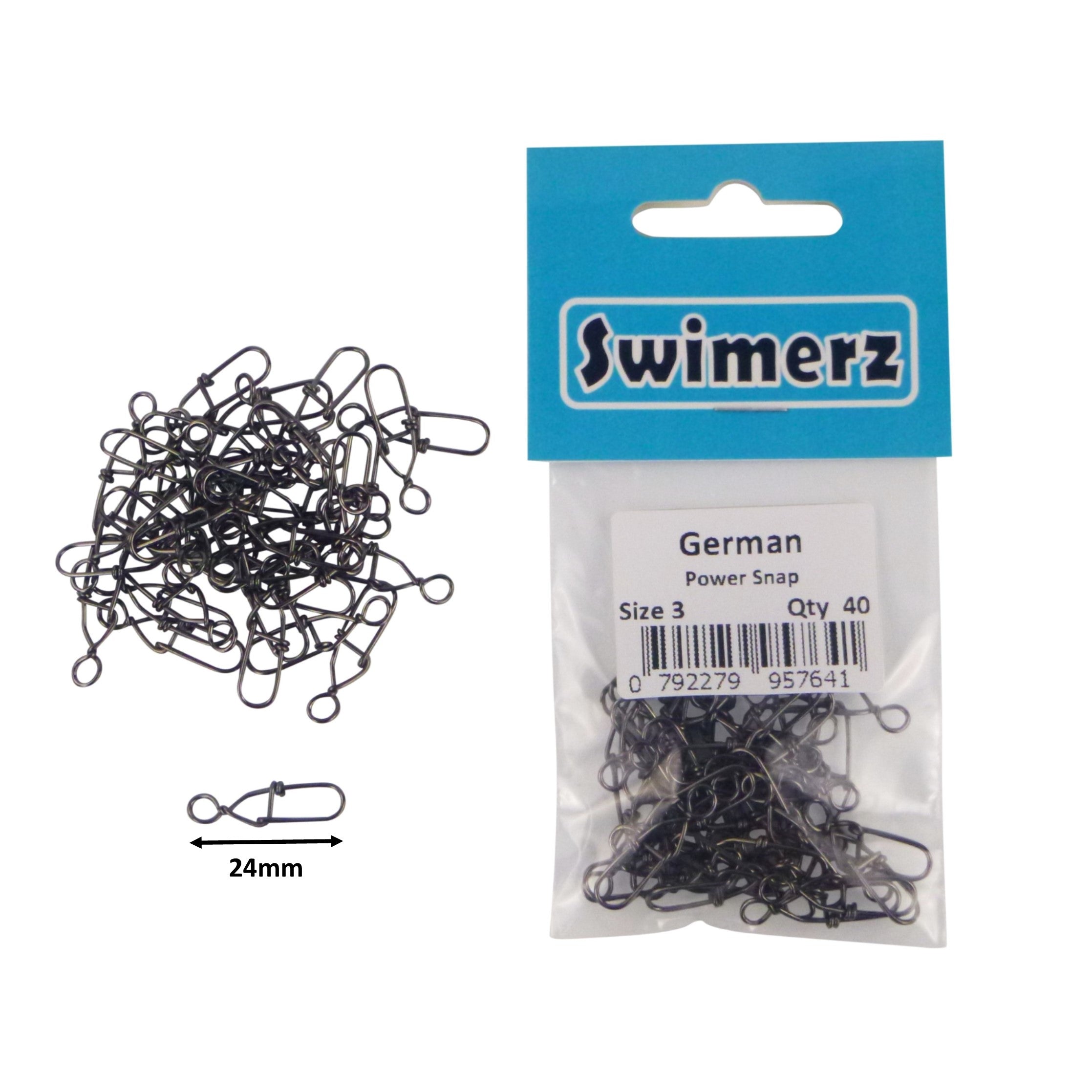 Swimerz German Power Snap, Closed Eye, size 3, 40 pack V658-93MC000490614