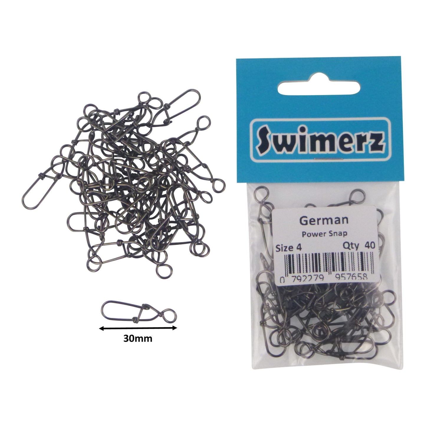 Swimerz German Power Snap, Closed Eye, size 4, 40 pack V658-93MC000490615