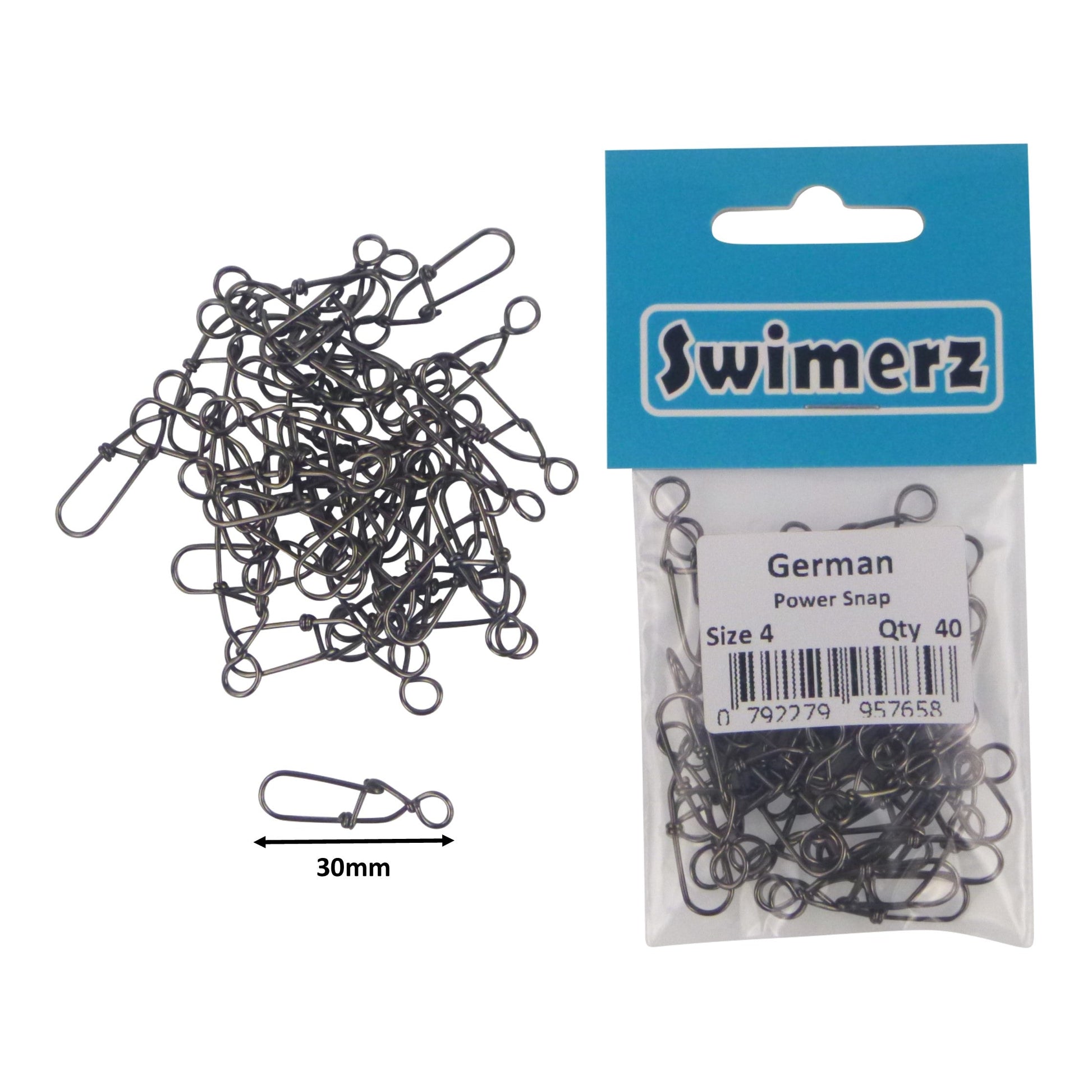 Swimerz German Power Snap, Closed Eye, size 4, 40 pack V658-93MC000490615