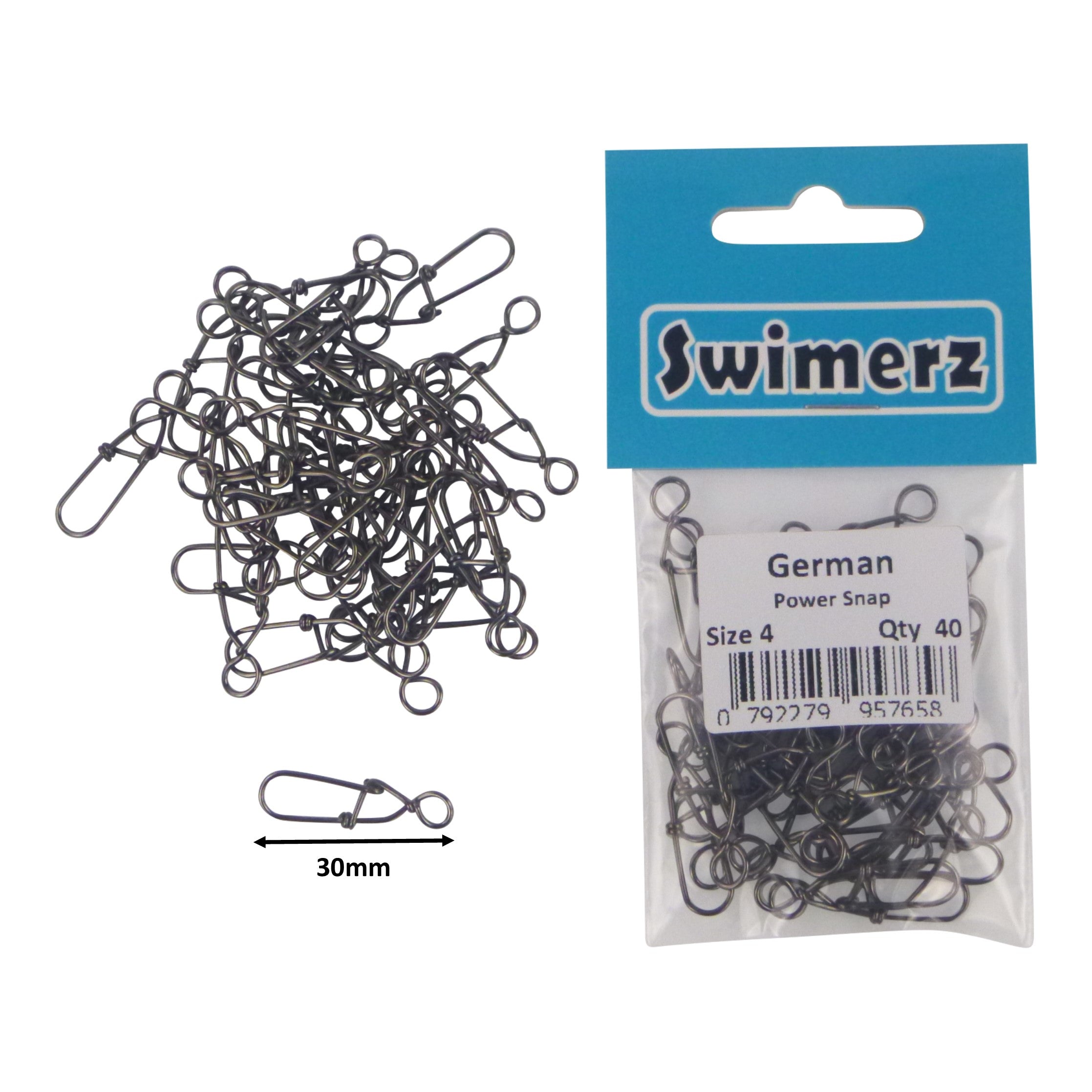 Swimerz German Power Snap, Closed Eye, size 4, 40 pack V658-93MC000490615