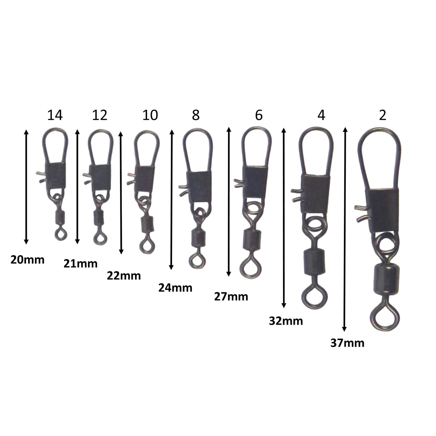 Swimerz Rolling Swivel w Interlock Snap, Size 12, 50 pack V658-93MC000490711