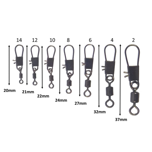 Swimerz Rolling Swivel w Interlock Snap, Size 8, 45 pack V658-93MC000490713