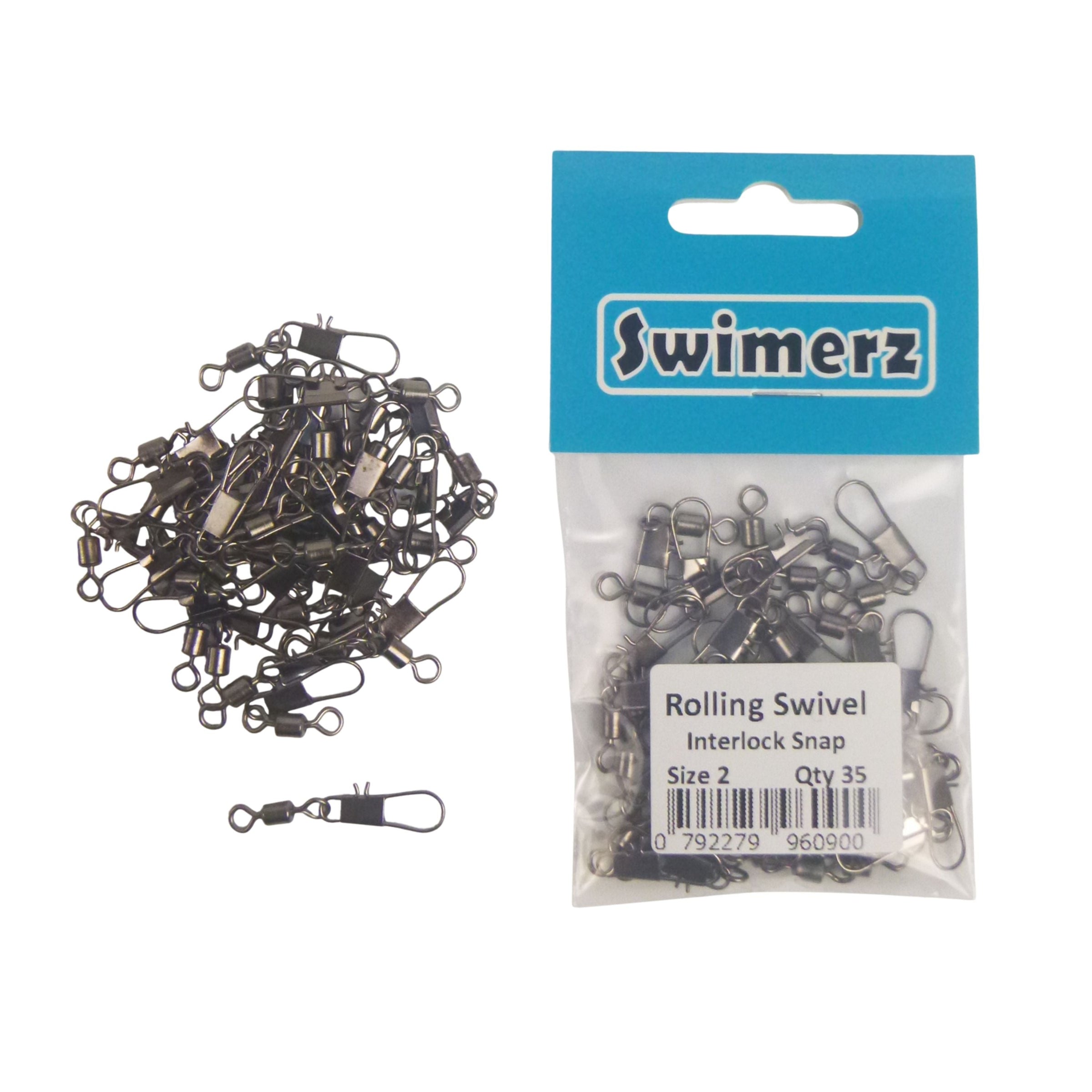 Swimerz Rolling Swivel w Interlock Snap, Size 2, 35 pack V658-93MC000492201