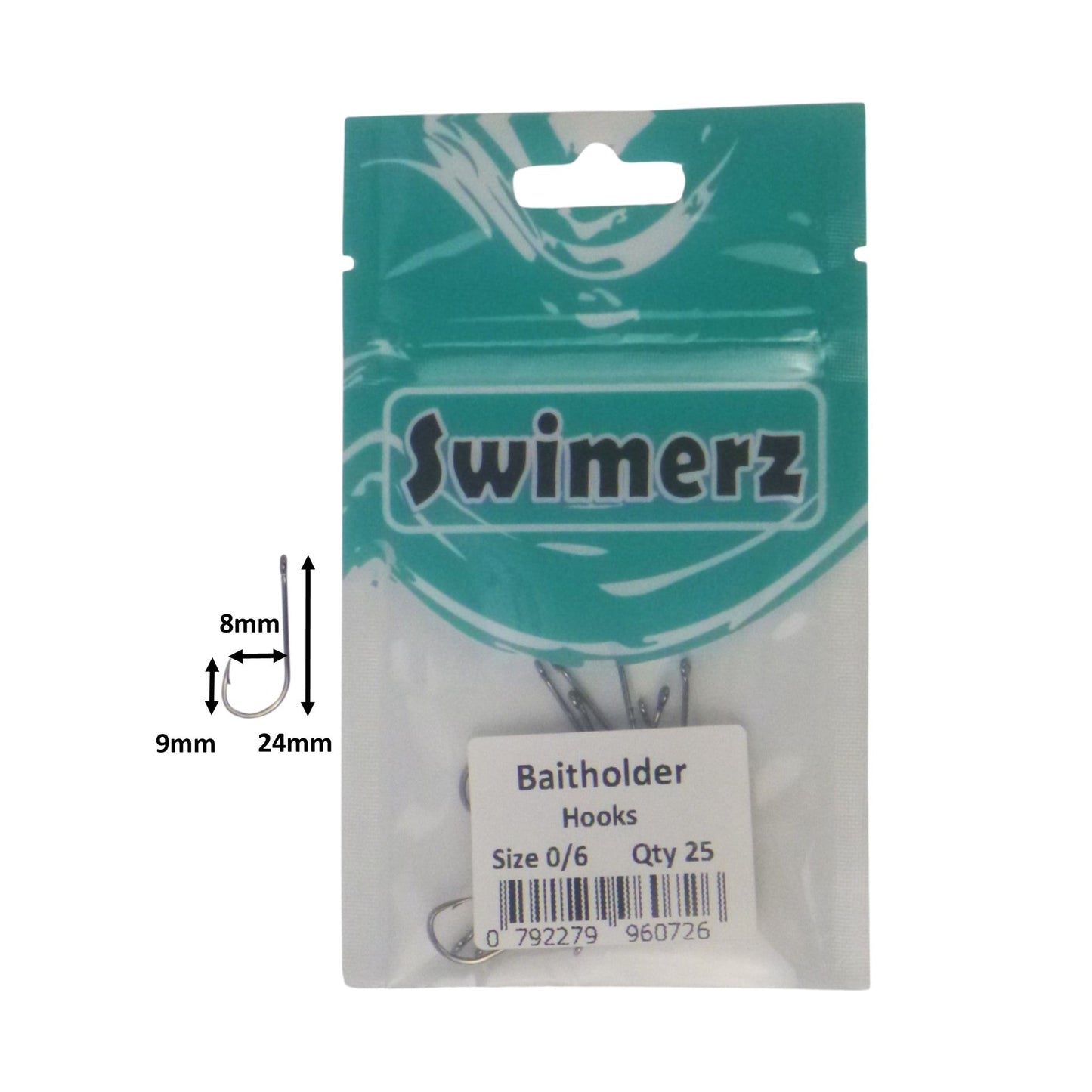 Swimerz 0/6 Baitholder Hook, Qty 25 V658-93MC000496100