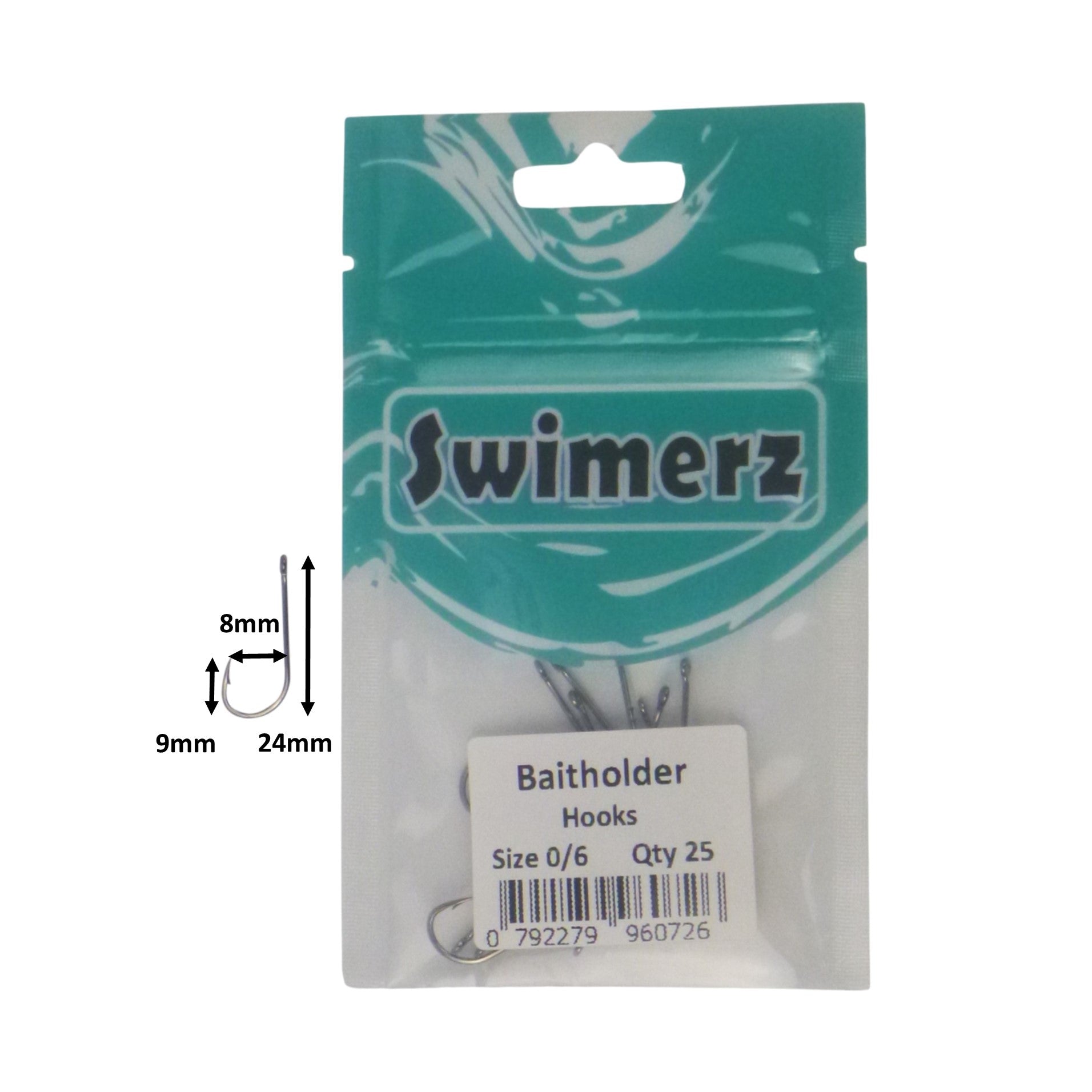 Swimerz 0/6 Baitholder Hook, Qty 25 V658-93MC000496100