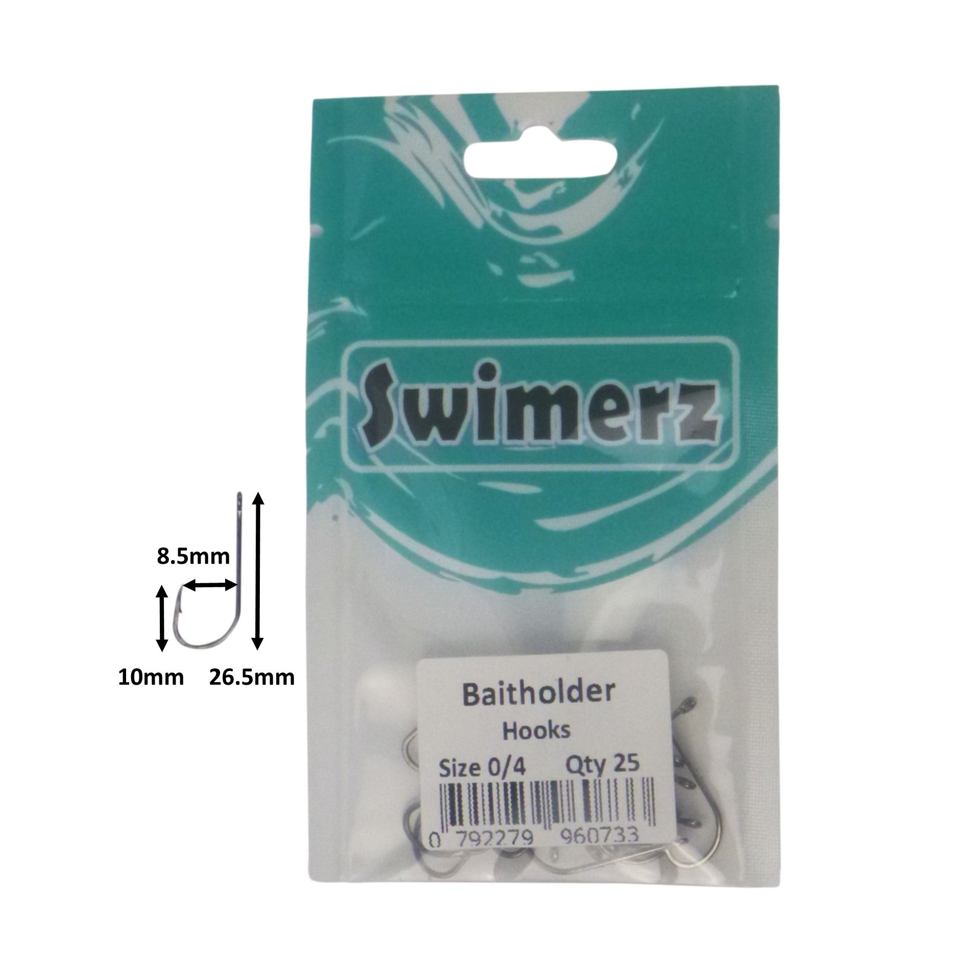 Swimerz 0/4 Baitholder Hook, Qty 25 V658-93MC000496101