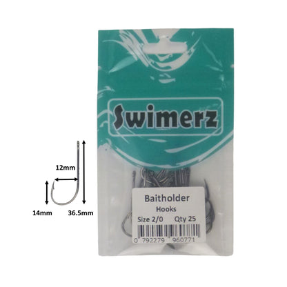 Swimerz 2/0 Baitholder Hook, Qty 25 V658-93MC000496105
