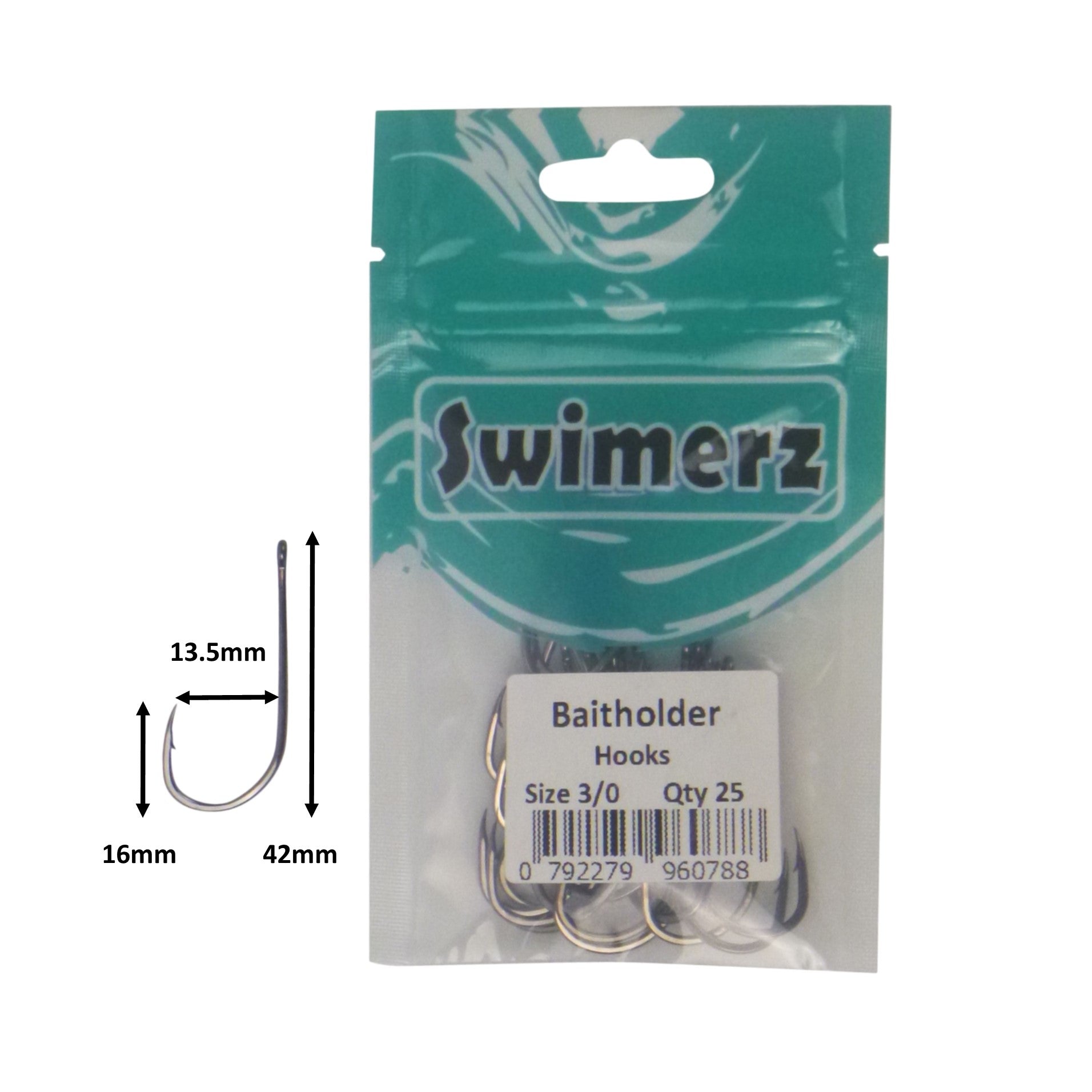 Swimerz 3/0 Baitholder Hook, Qty 25 V658-93MC000496106