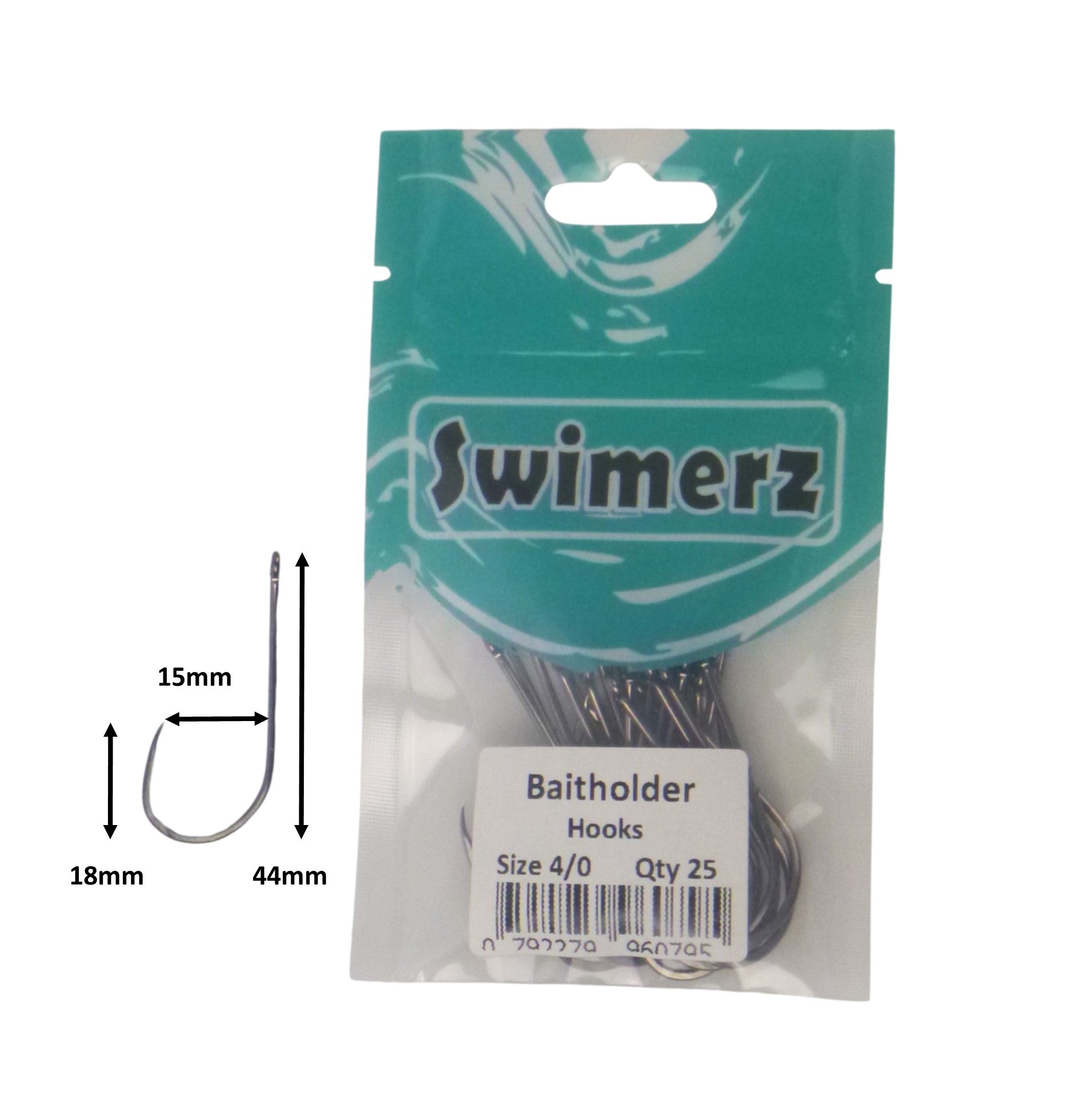 Swimerz 4/0 Baitholder Hook, Qty 25 V658-93MC000496107