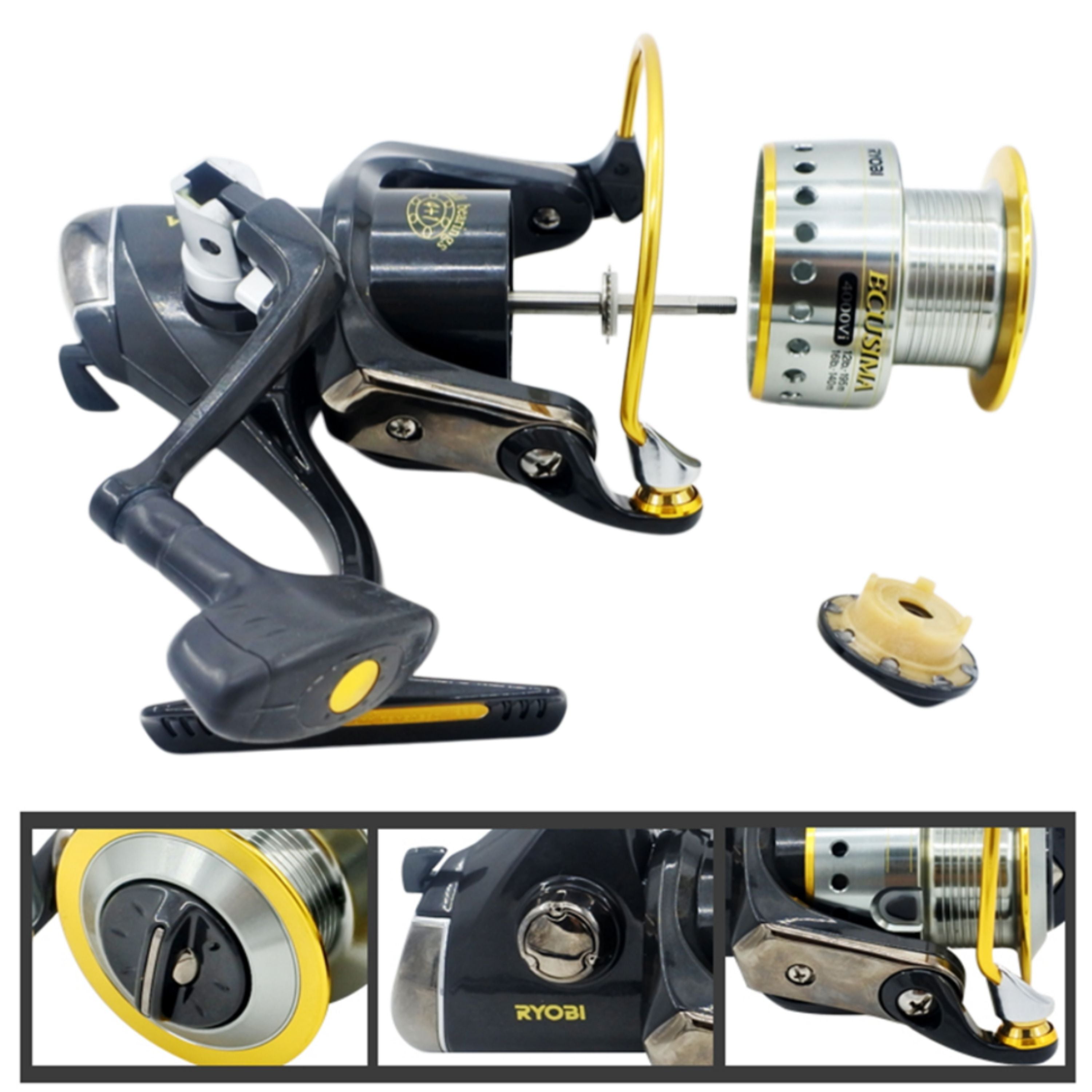 Ryobi Ecusima 2000 Spinning Reel, 5:1:1 Fast Retrieve 4+1 BB V658-93MC000610202