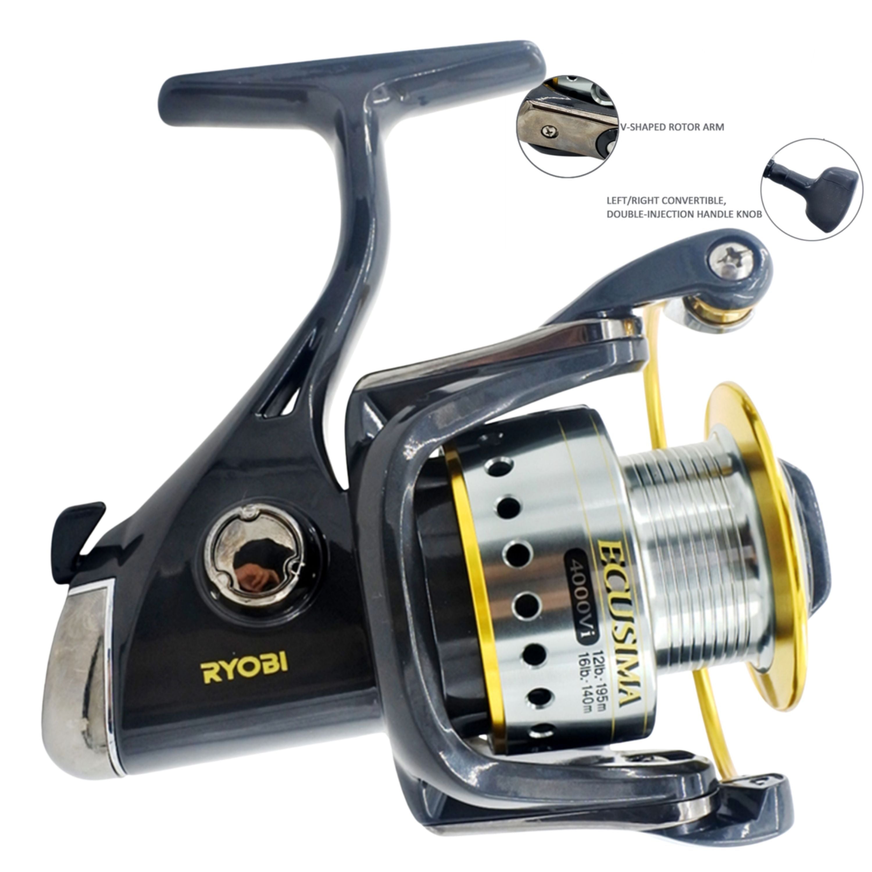 Ryobi Ecusima 2000 Spinning Reel, 5:1:1 Fast Retrieve 4+1 BB V658-93MC000610202