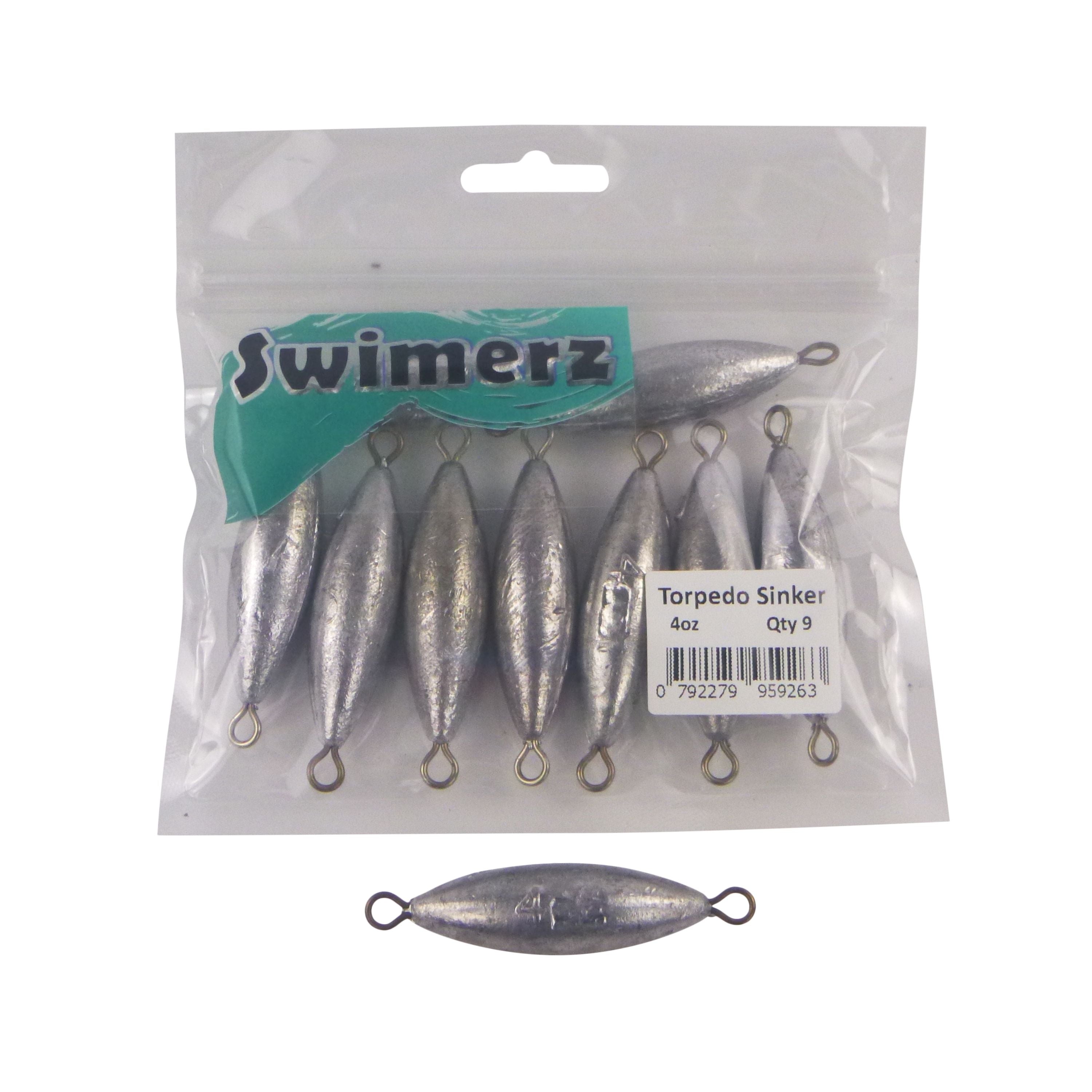 Swimerz 4oz Torpedo Trolling Sinker, Lead 9 Pack V658-93MC000642004
