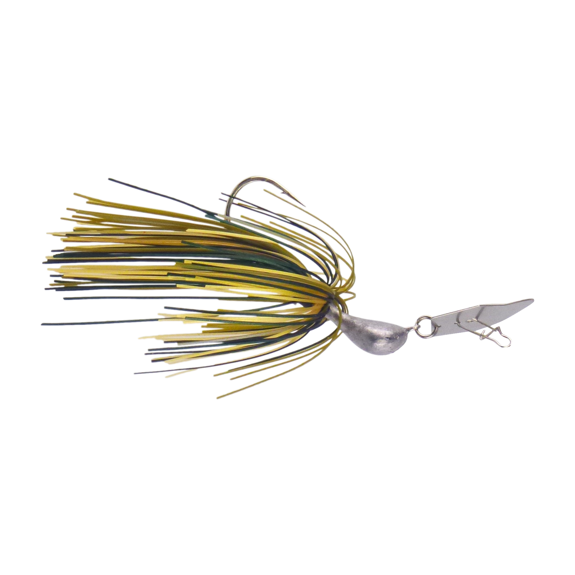 Dekoi 14gm Bladed Swim Jig, Chatterbait, Camo Green, 2 pack