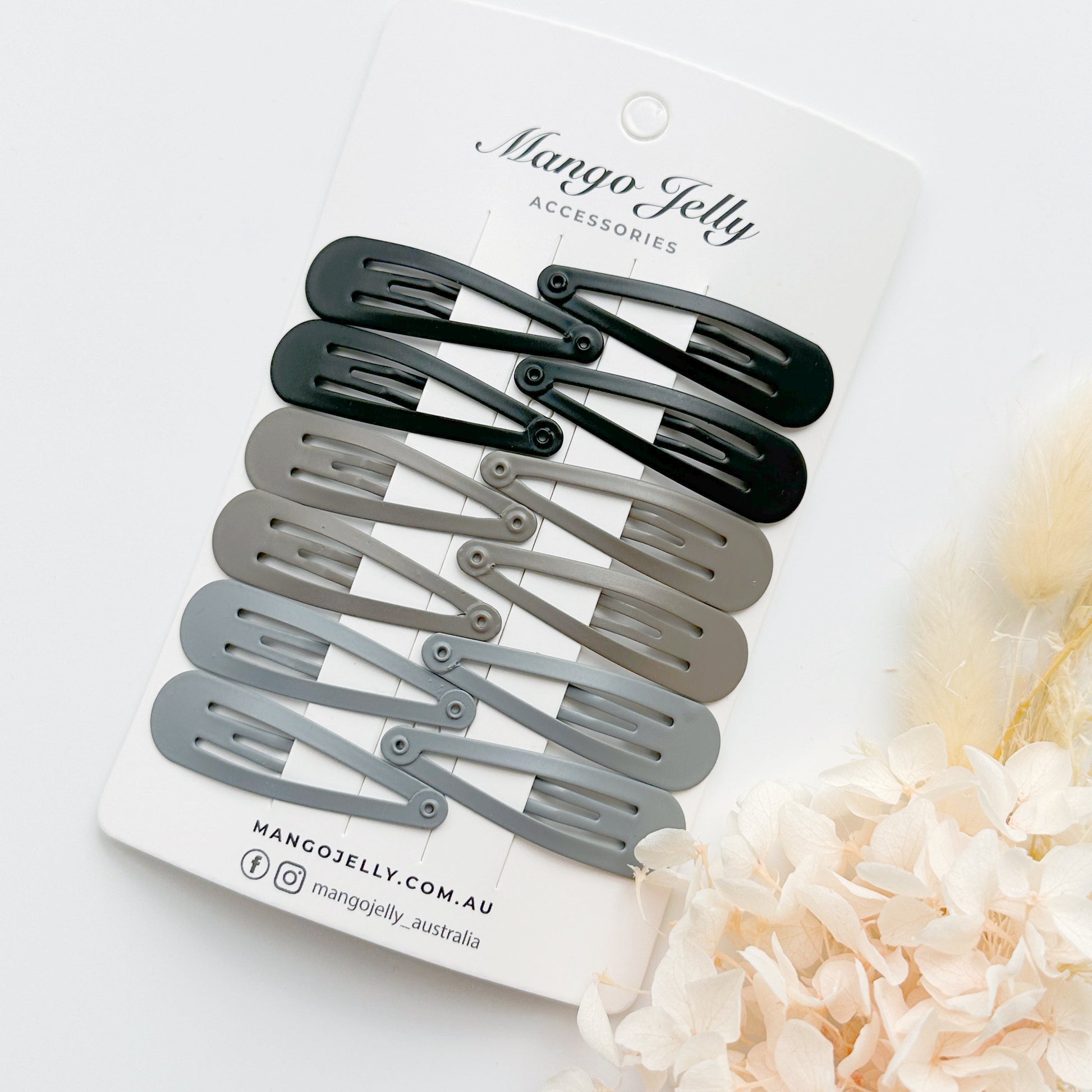 Essential Snap Hair clips - Black - 6 Pieces V659-BASIC-BLACK-6P