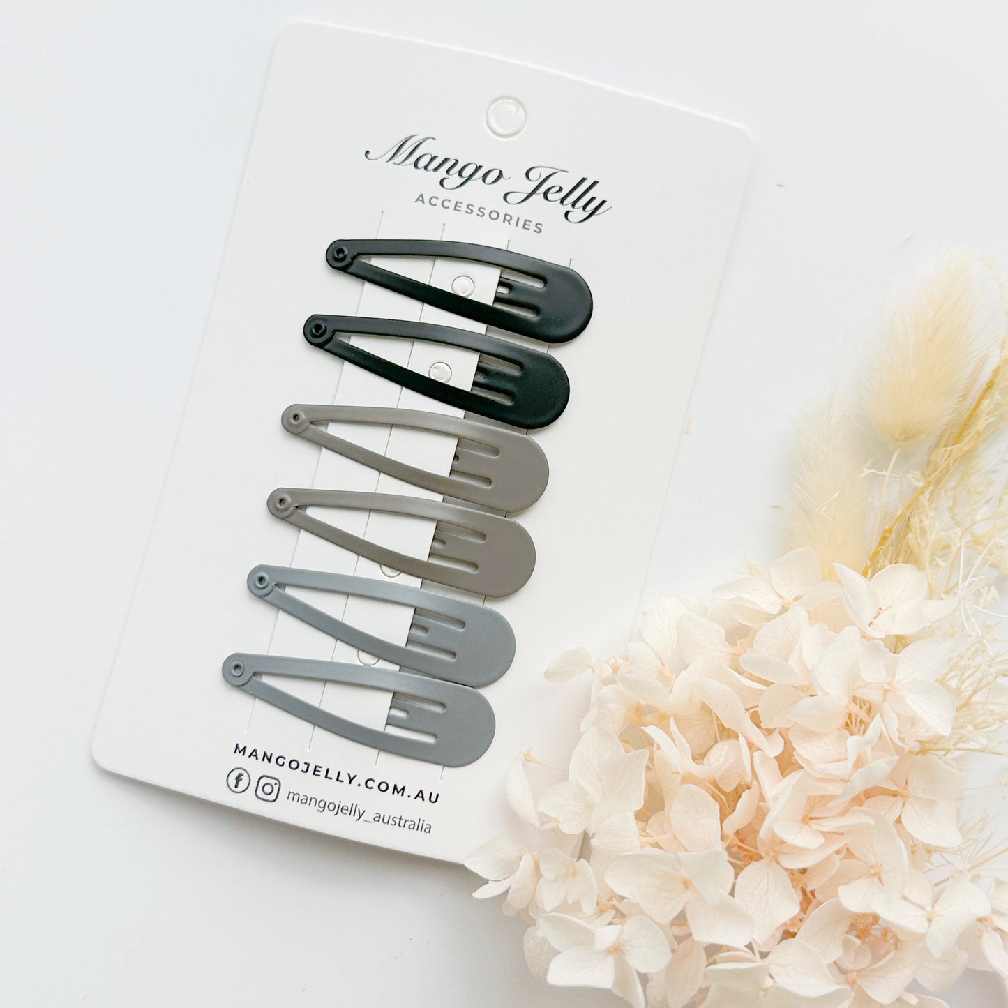 Essential Snap Hair clips - Black - 6 Pieces V659-BASIC-BLACK-6P