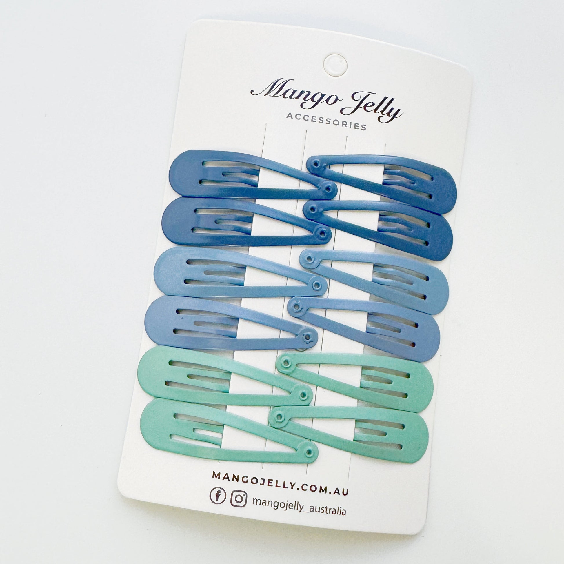 Essential Snap Hair clips - Blue - 12 Pieces V659-BASIC-BLUE-12P