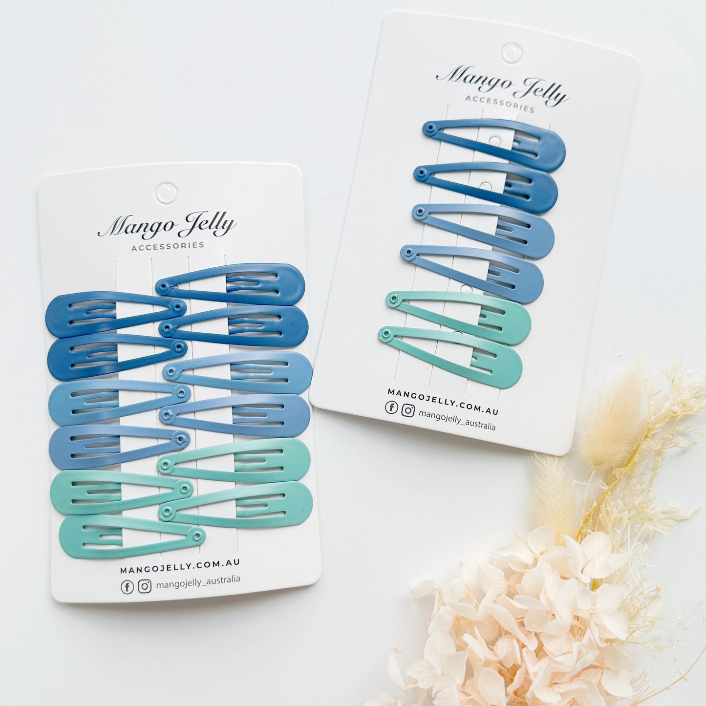 Essential Snap Hair clips - Blue - 6 Pieces V659-BASIC-BLUE-6P