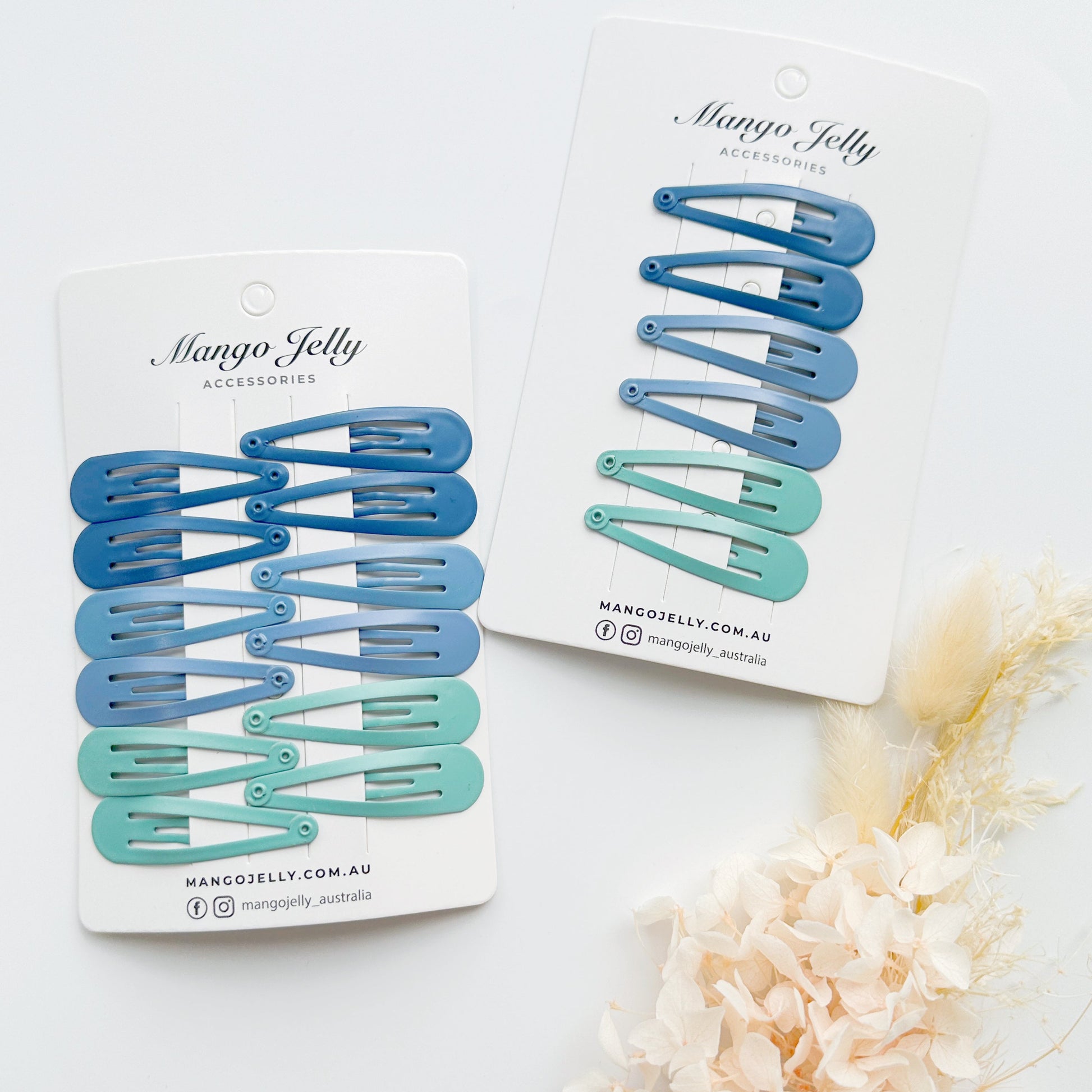 Essential Snap Hair clips - Blue - 6 Pieces V659-BASIC-BLUE-6P