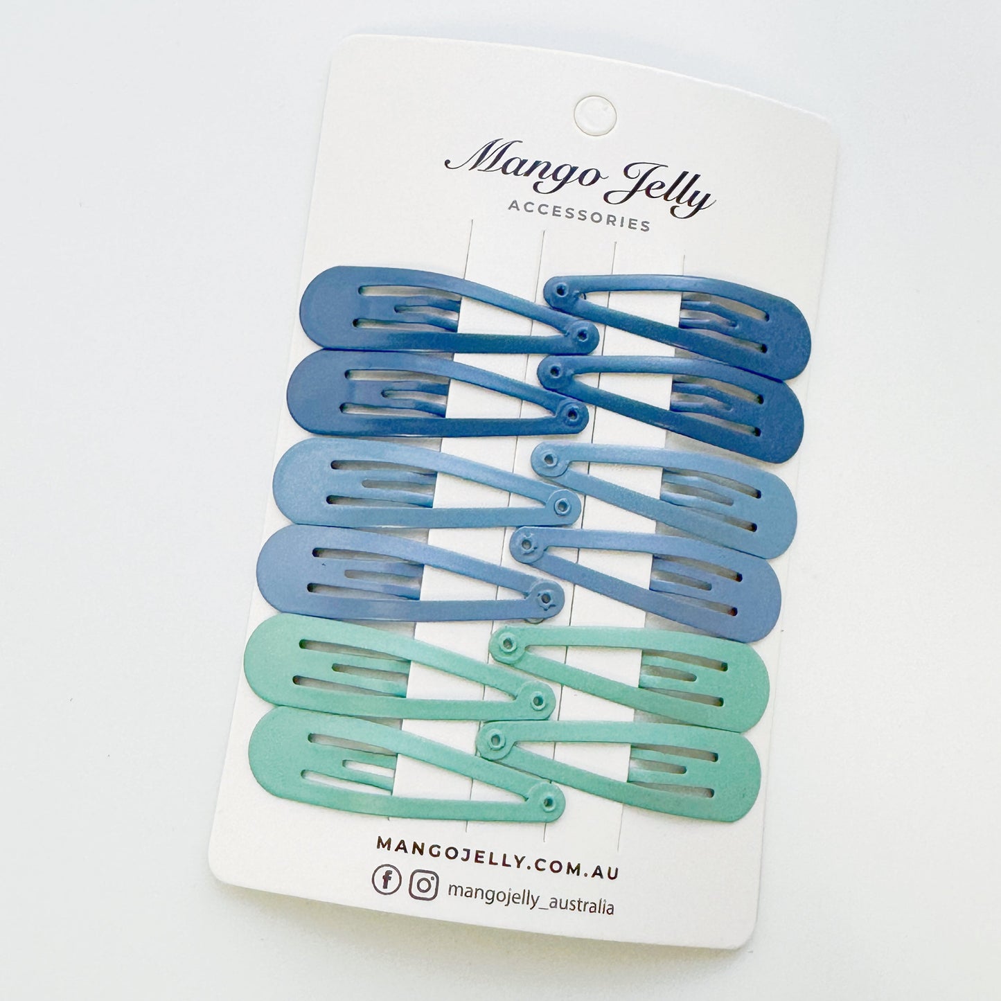 Essential Snap Hair clips - Blue - 6 Pieces V659-BASIC-BLUE-6P
