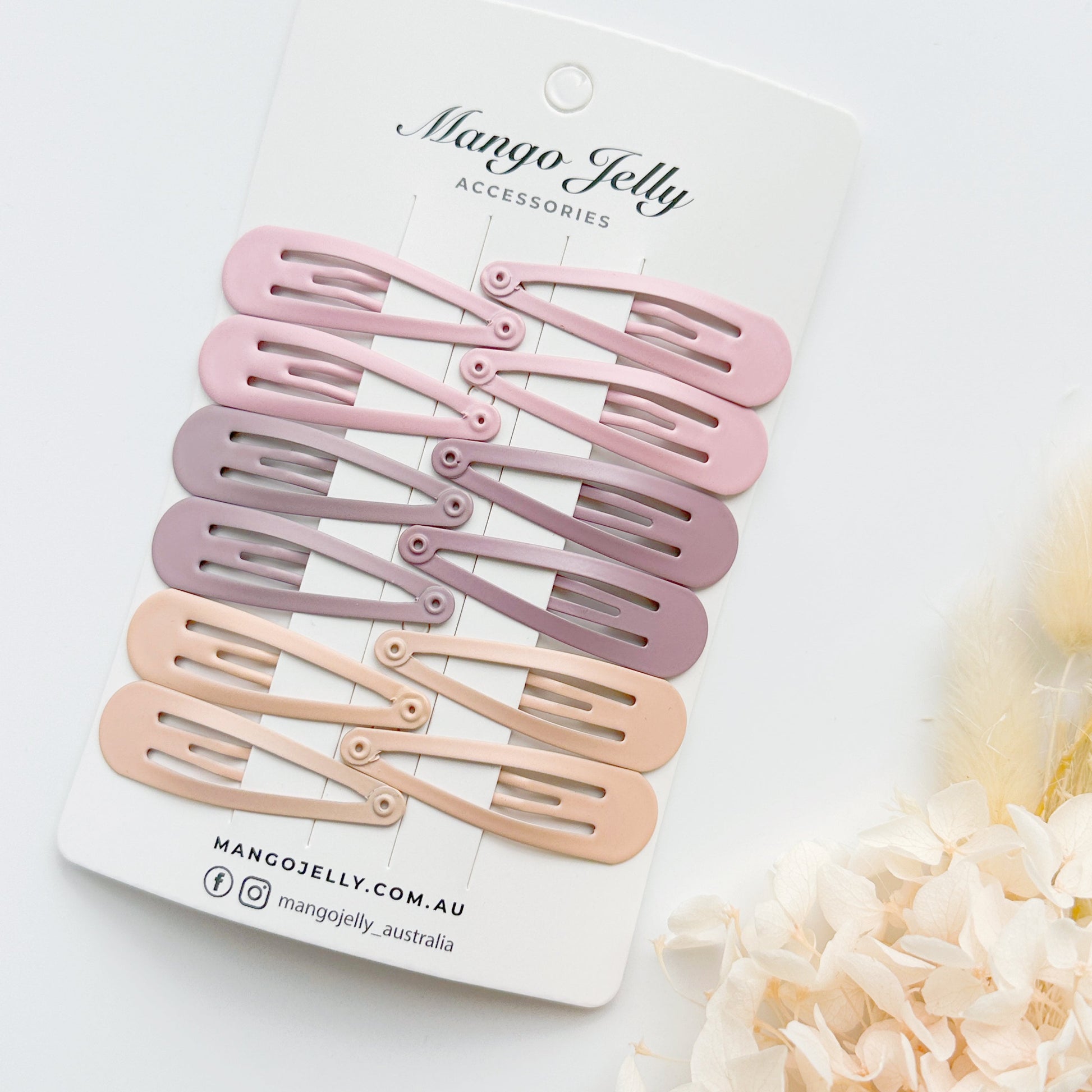 Essential Snap Hair clips - Dusty Pink - 6 Pieces V659-BASIC-DUSPINK-6P