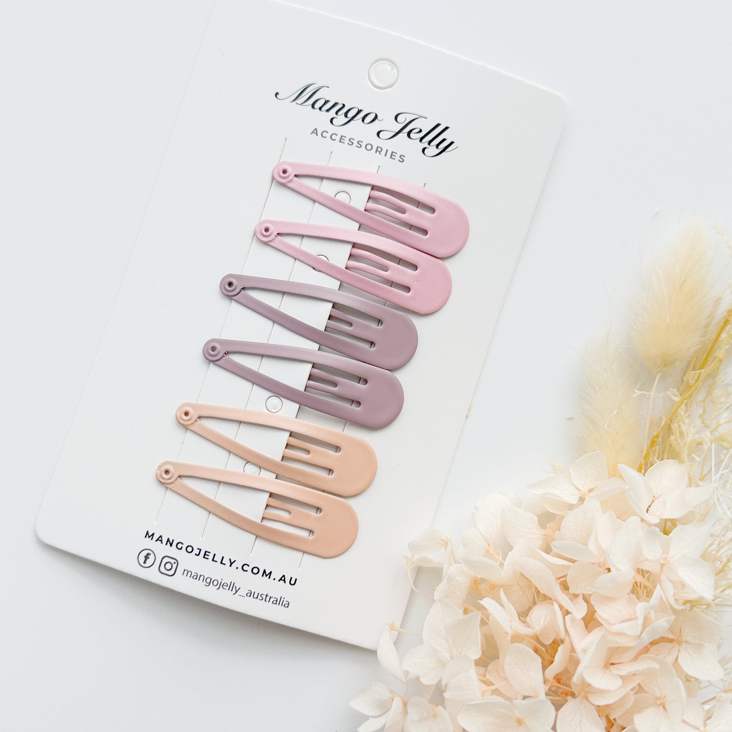 Essential Snap Hair clips - Dusty Pink - 6 Pieces V659-BASIC-DUSPINK-6P