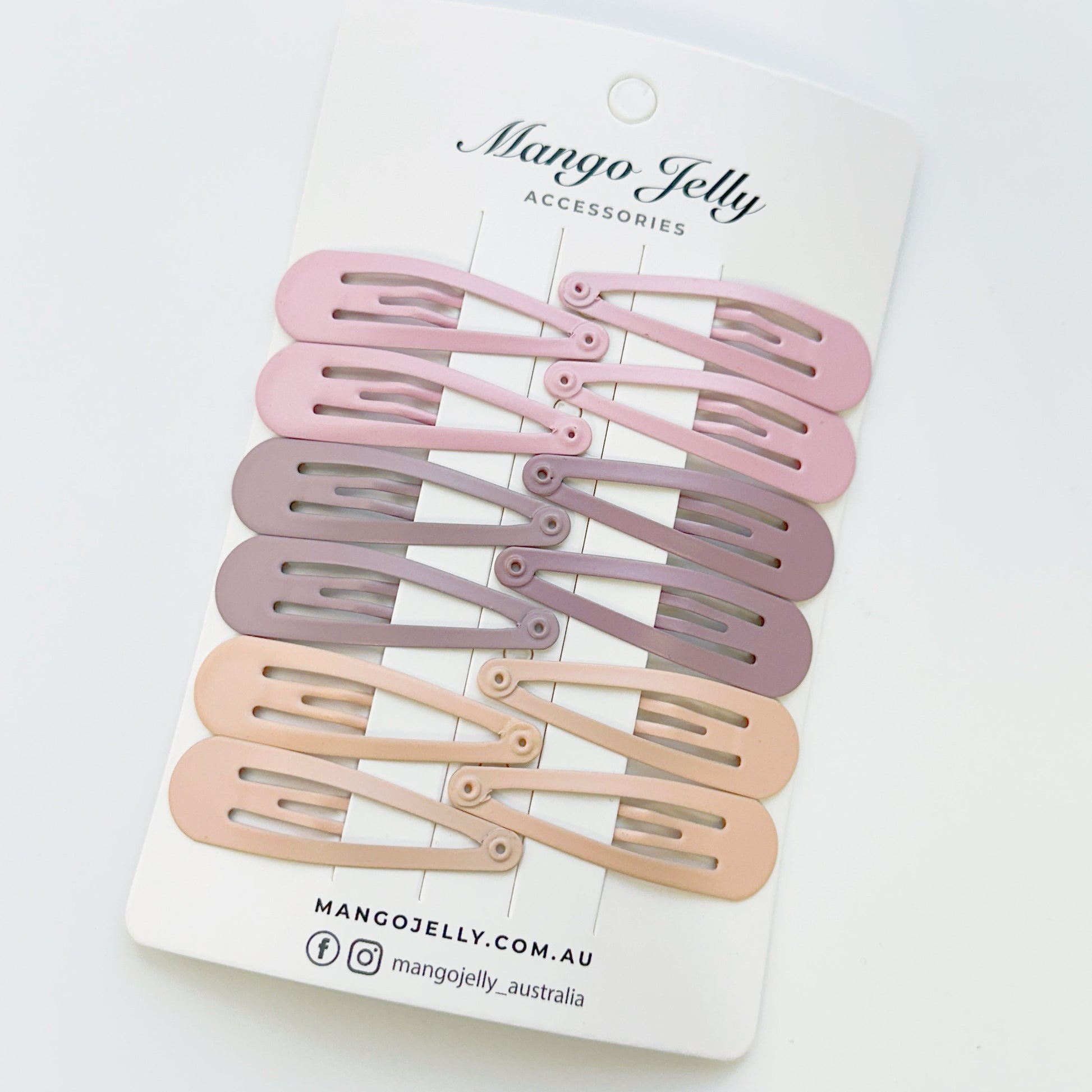 Essential Snap Hair clips - Dusty Pink - 6 Pieces V659-BASIC-DUSPINK-6P