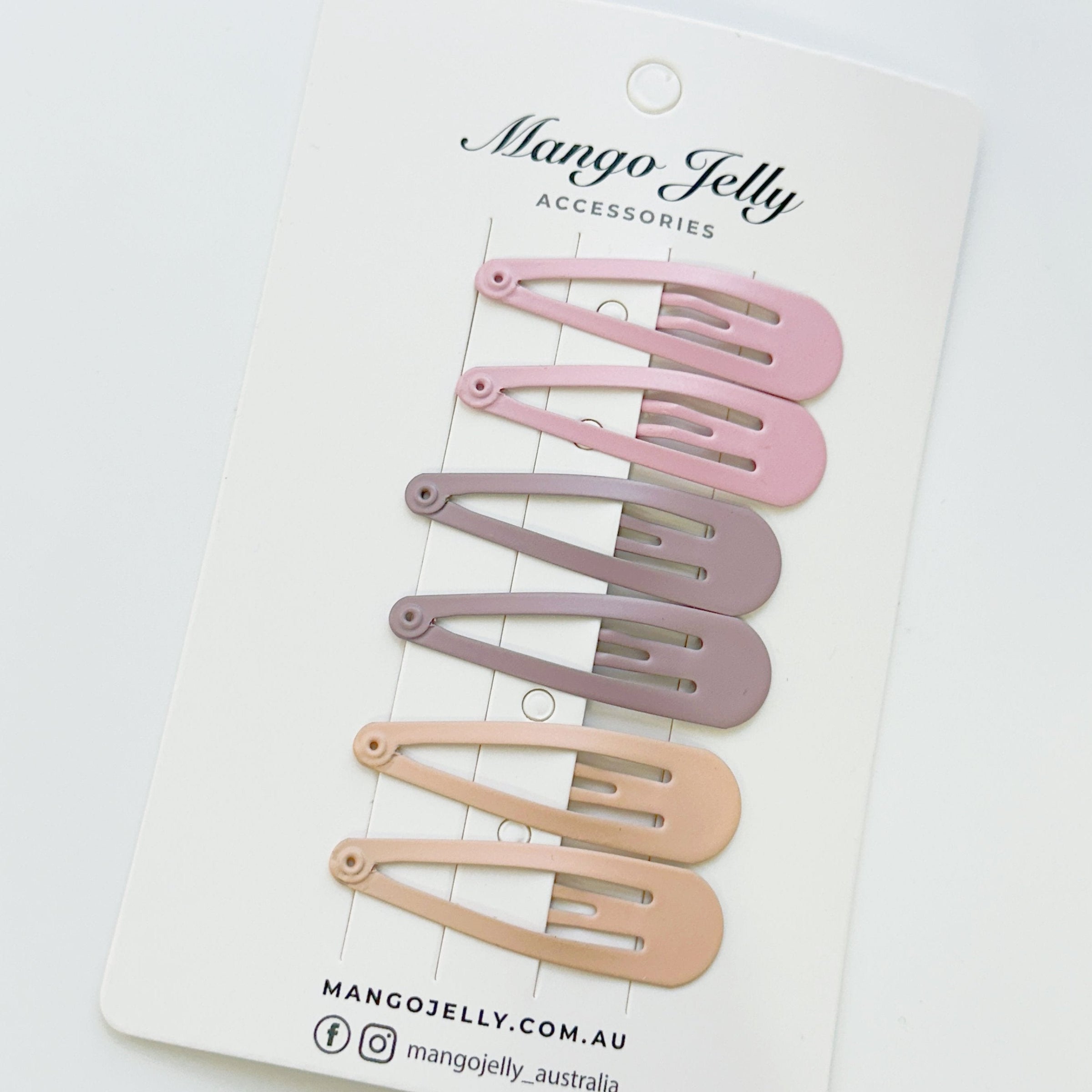 Essential Snap Hair clips - Dusty Pink - 6 Pieces V659-BASIC-DUSPINK-6P