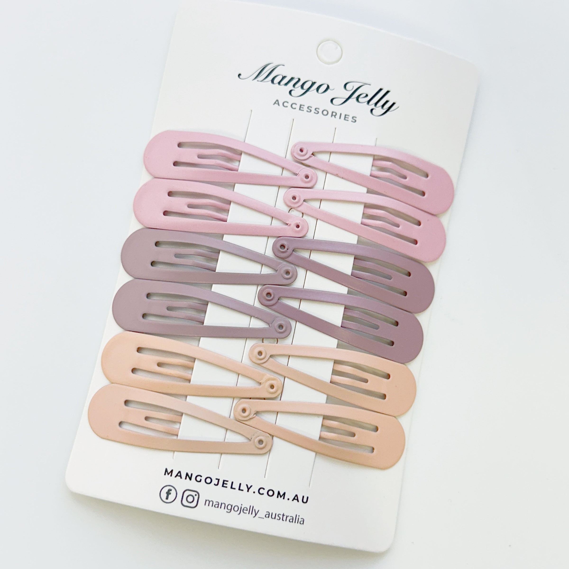 Essential Snap Hair clips - Dusty Pink - 6 Pieces V659-BASIC-DUSPINK-6P