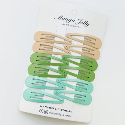 Essential Snap Hair clips - Fresh - 6 Pieces V659-BASIC-FRESH-6P
