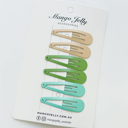 Essential Snap Hair clips - Fresh - 6 Pieces V659-BASIC-FRESH-6P