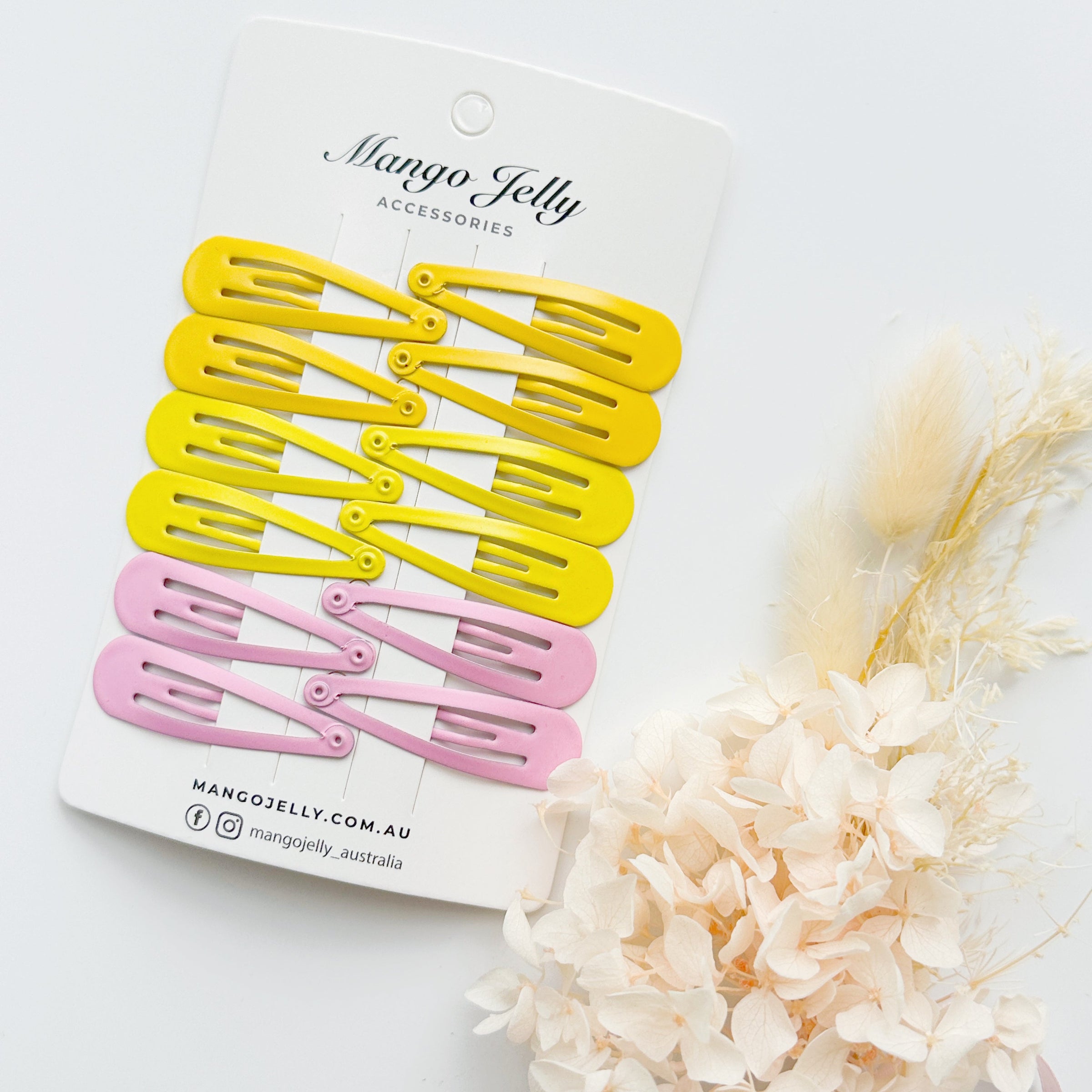 Essential Snap Hair clips - Lemon - 12 Pieces V659-BASIC-LEMON-12P