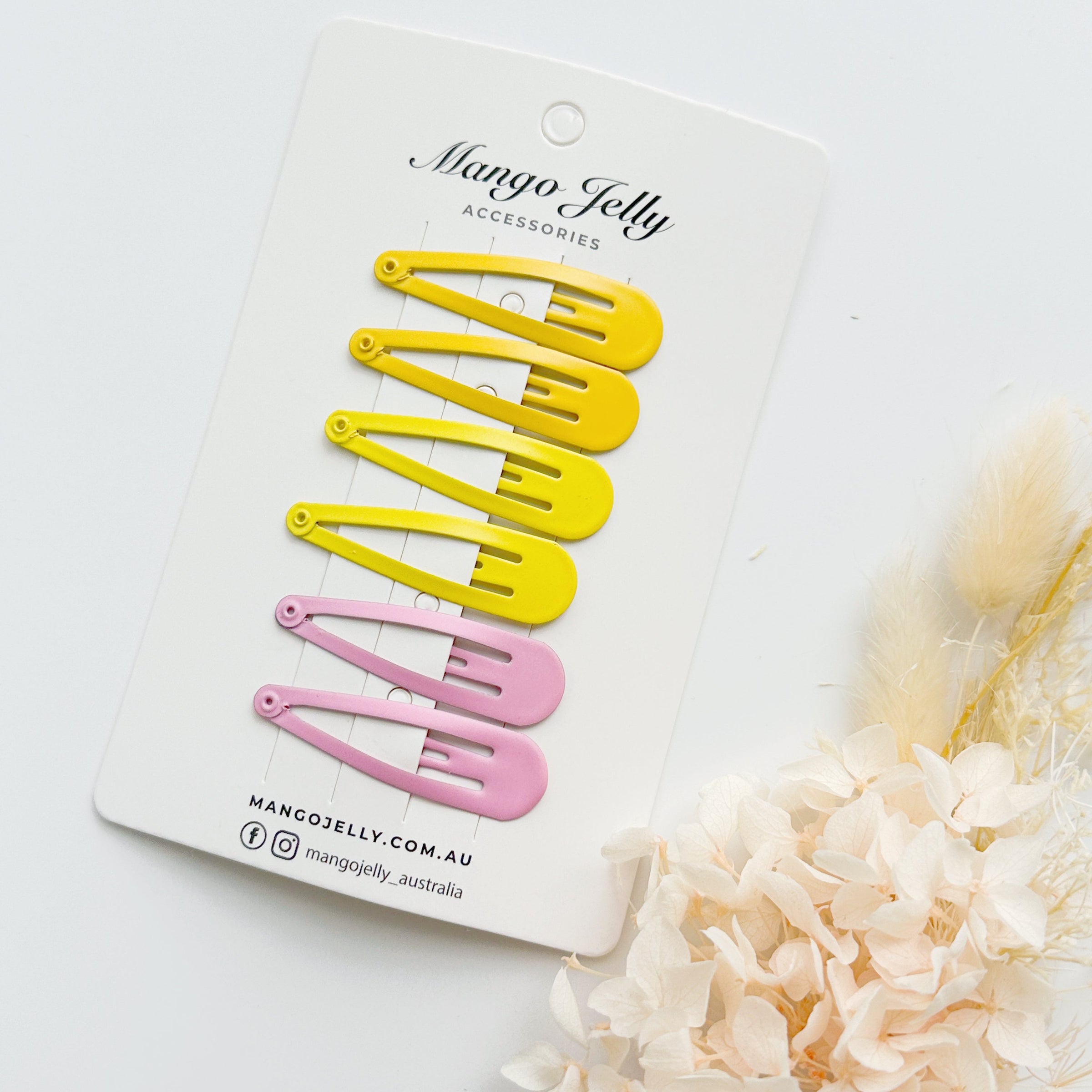 Essential Snap Hair clips - Lemon - 12 Pieces V659-BASIC-LEMON-12P