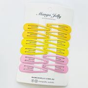Essential Snap Hair clips - Lemon - 12 Pieces V659-BASIC-LEMON-12P