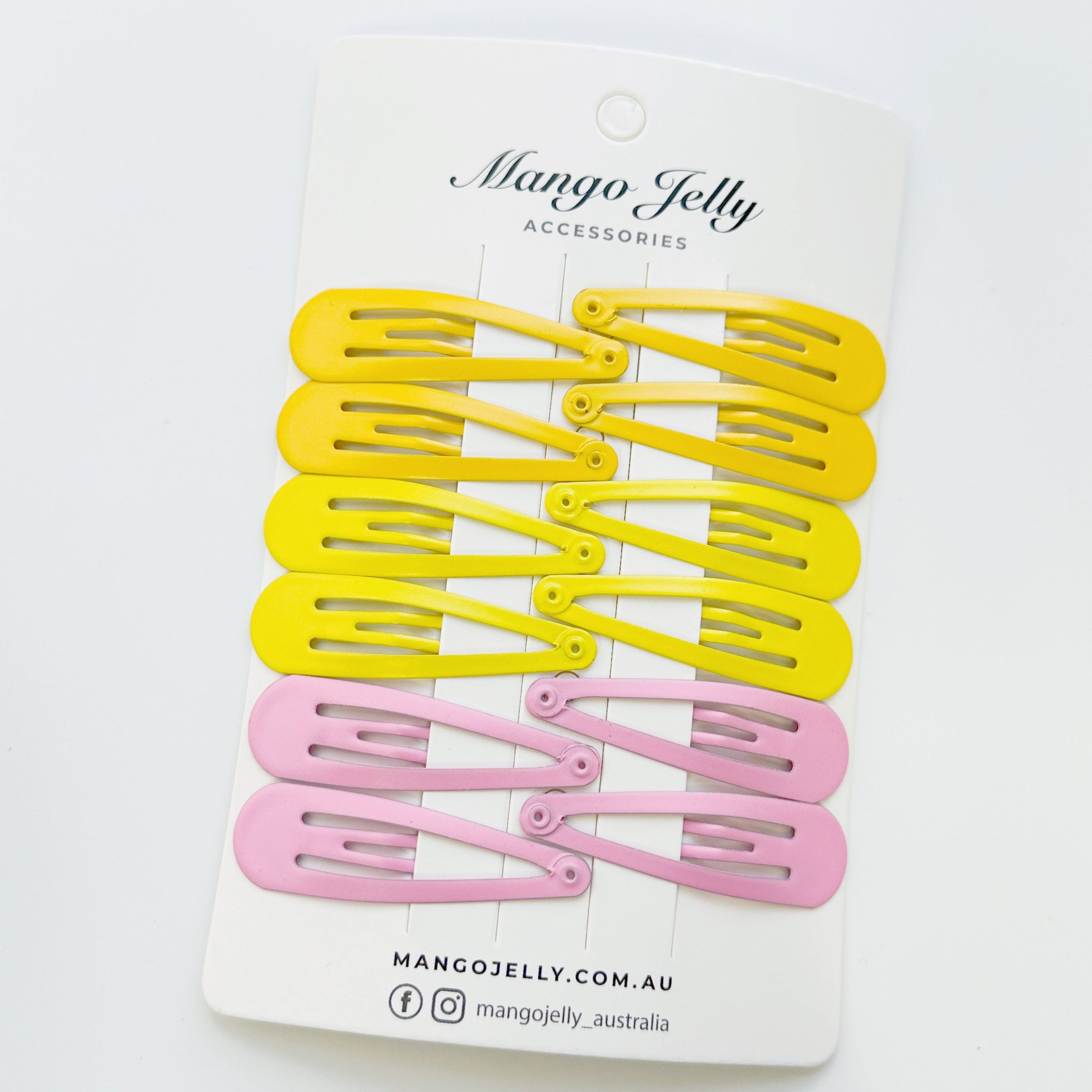 Essential Snap Hair clips - Lemon - 12 Pieces V659-BASIC-LEMON-12P