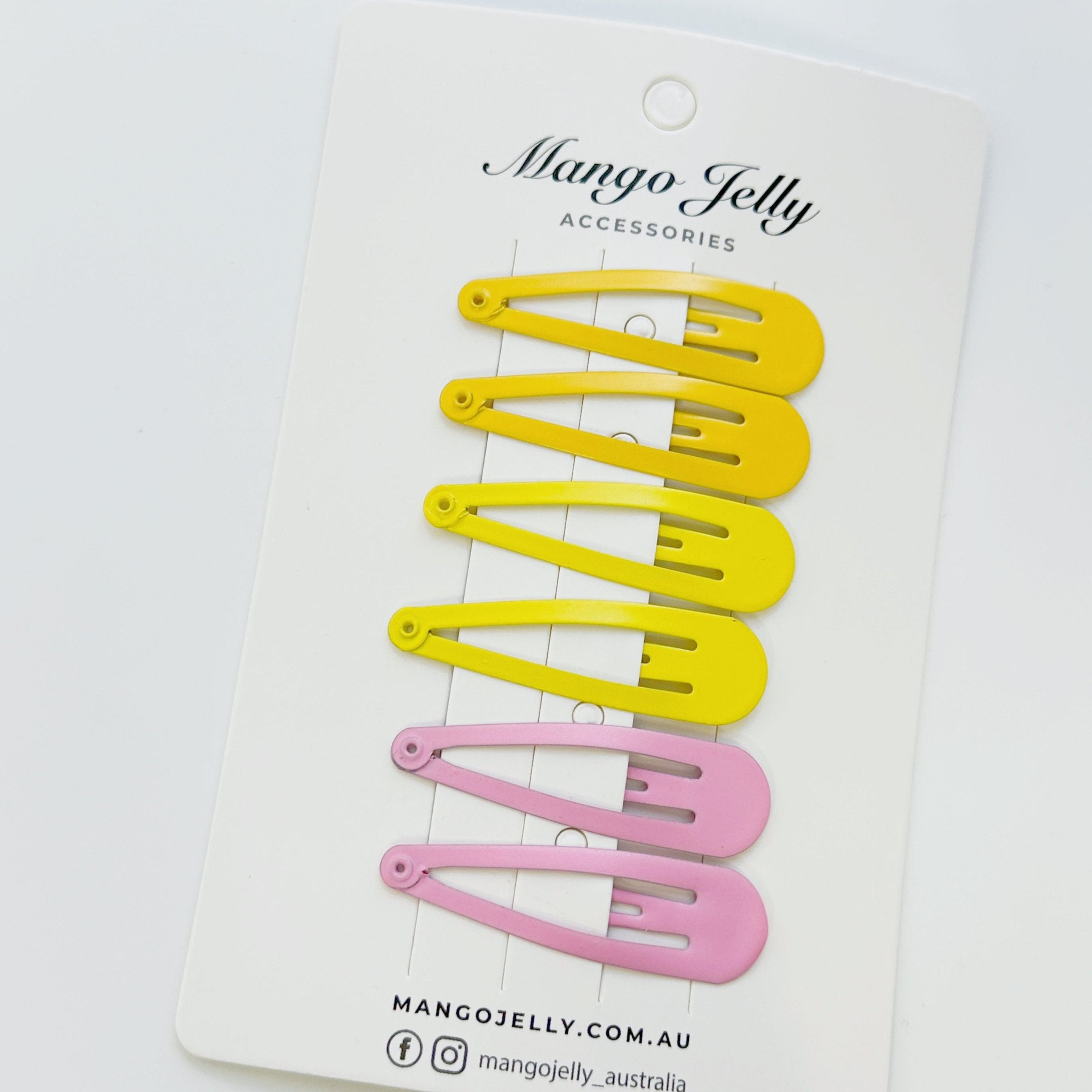 Essential Snap Hair clips - Lemon - 6 Pieces V659-BASIC-LEMON-6P