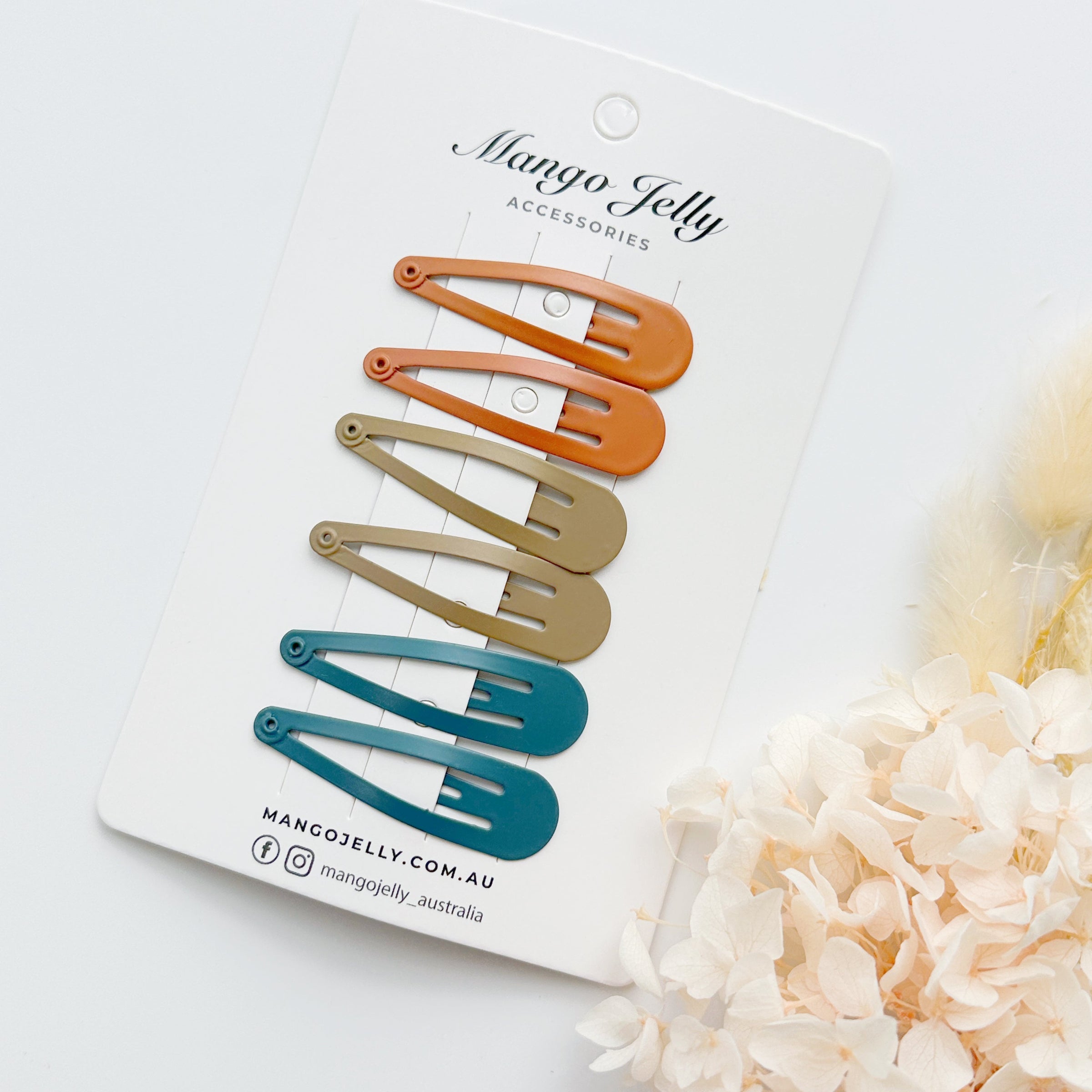 Essential Snap Hair clips - Natural - 6 Pieces V659-BASIC-NATURAL-6P