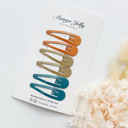 Essential Snap Hair clips - Natural - 6 Pieces V659-BASIC-NATURAL-6P