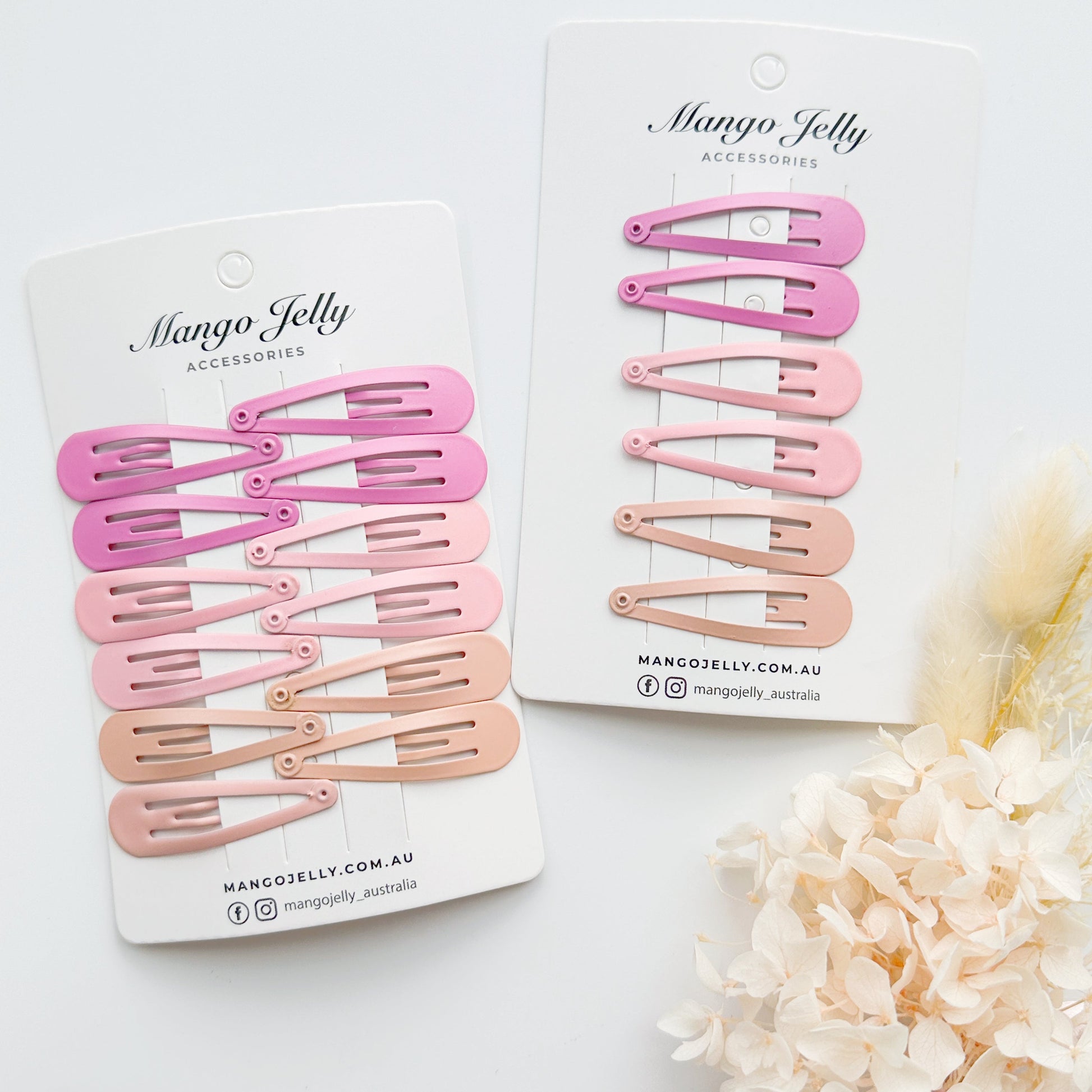 Essential Snap Hair clips - Pink - 12 Pieces V659-BASIC-PINK-12P