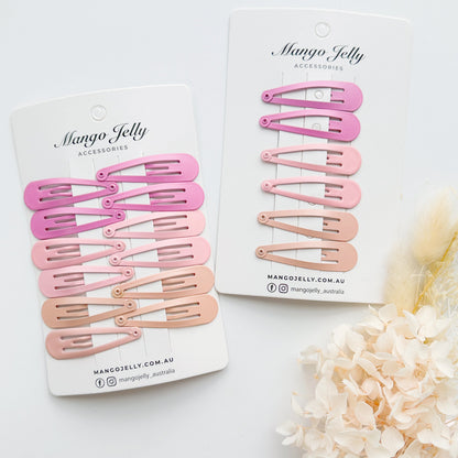 Essential Snap Hair clips - Pink - 12 Pieces V659-BASIC-PINK-12P