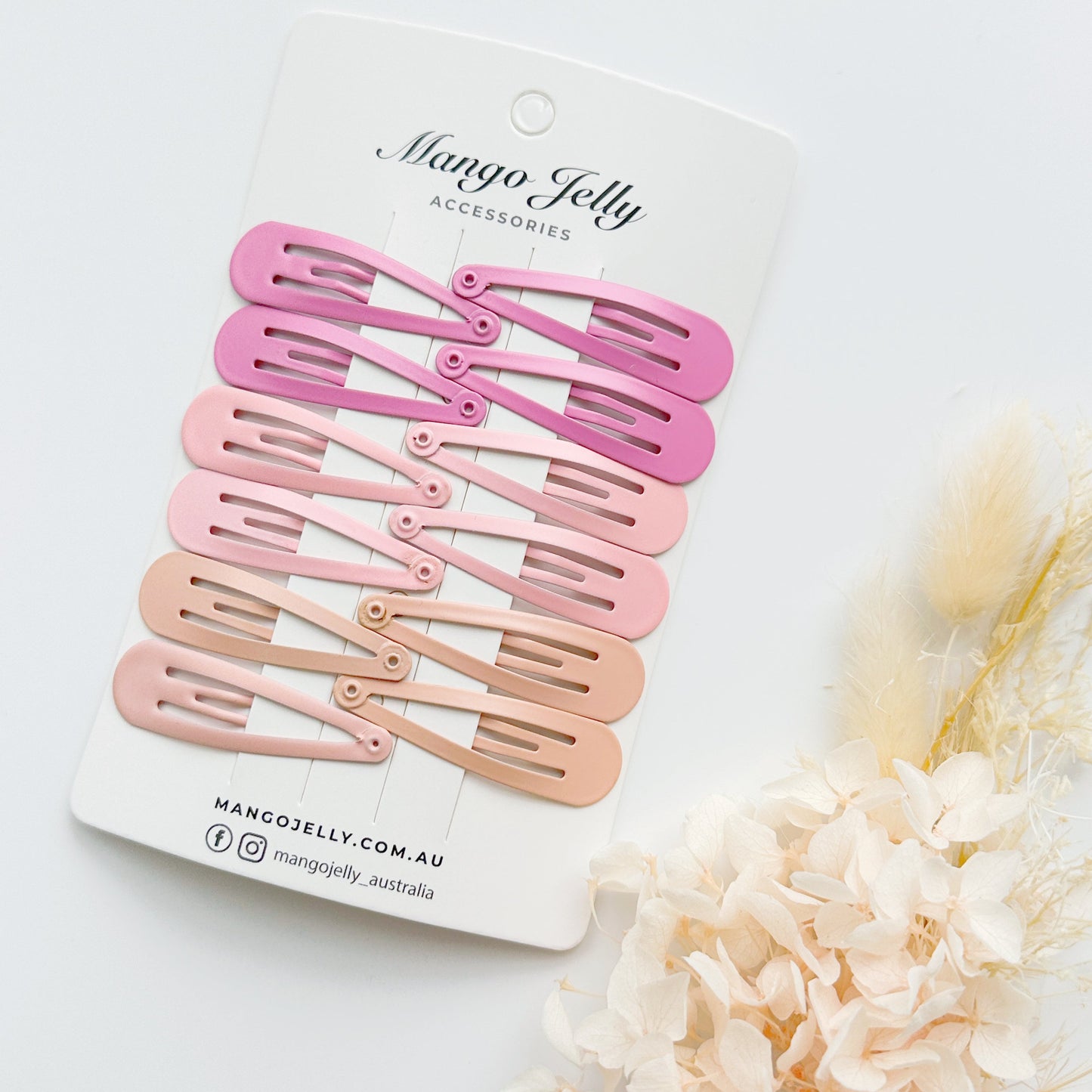 Essential Snap Hair clips - Pink - 6 Pieces V659-BASIC-PINK-6P