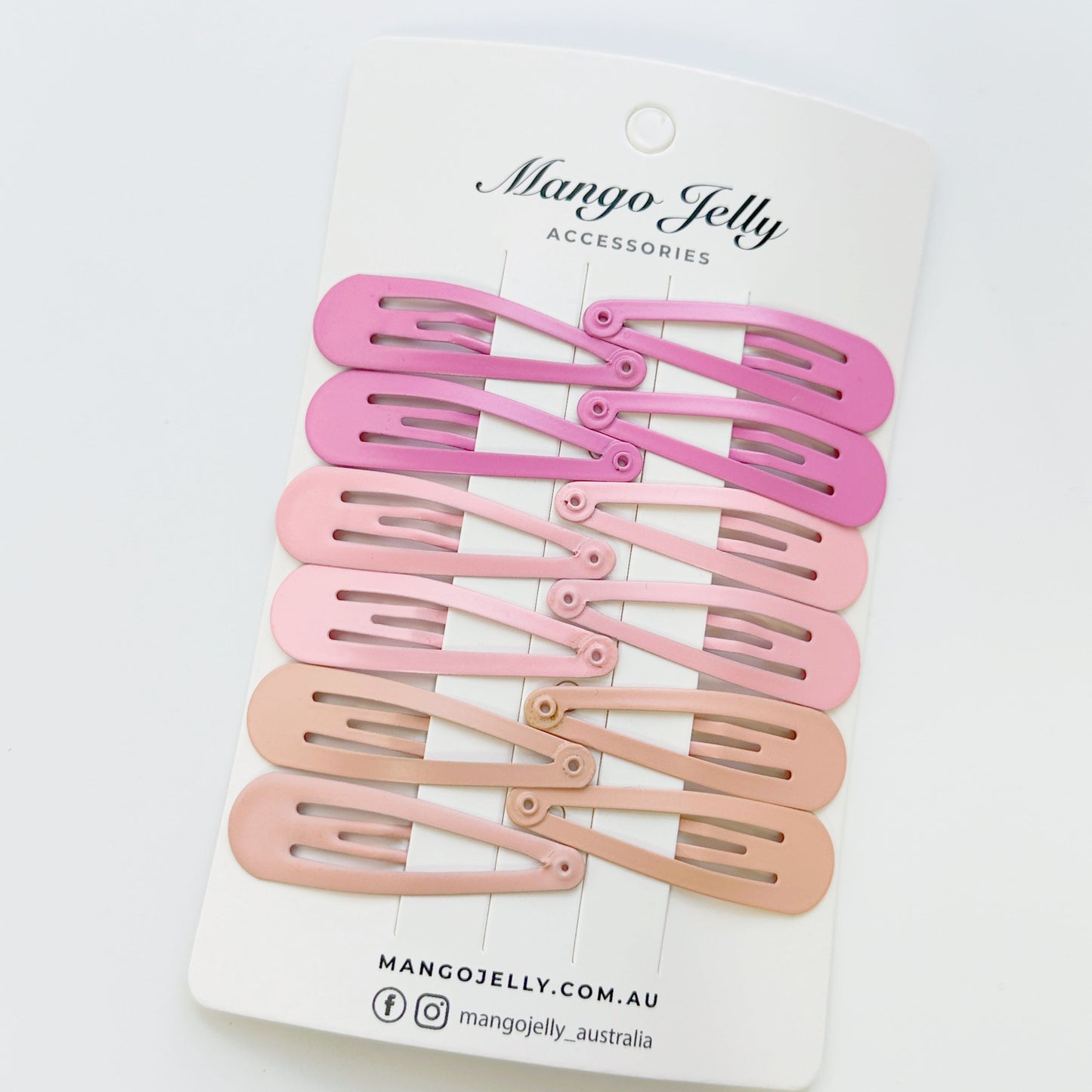 Essential Snap Hair clips - Pink - 6 Pieces V659-BASIC-PINK-6P