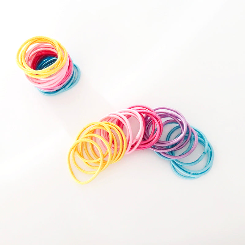 MANGO JELLY Kids Hair Ties (3cm) - Classic Summer Bright -Twin Pack V659-HT-3CM-30P-CLASSIC-BRIGHT-2-M