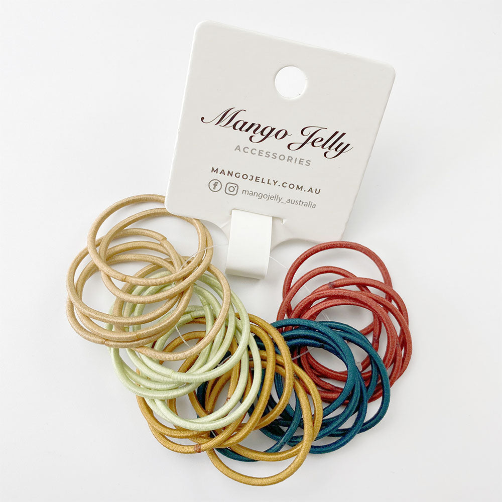 MANGO JELLY Kids Hair Ties (3cm) - Classic Forest - One Pack V659-HT-3CM-30P-CLASSIC-FOREST-1-M