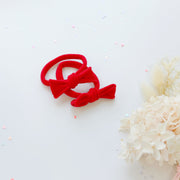 Handmade Simple Bow metal free hair ties -POP - 1 Pairs - Yellow