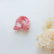 Handmade Simple Bow metal free hair ties -Pink - 3 Pairs Pink V659-HT-METALFREE-BOW-3P-PINK
